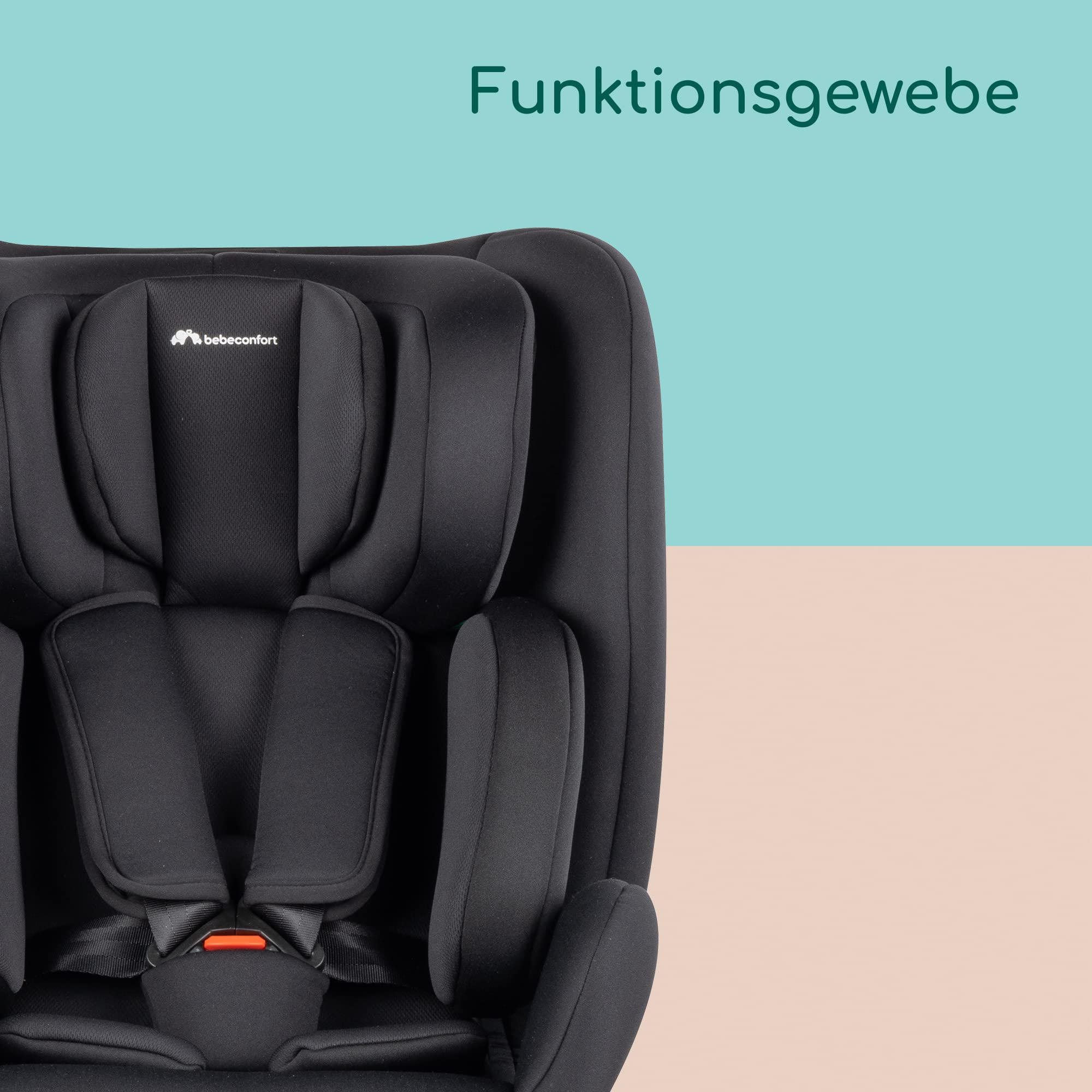 Bebeconfort EvolveFix Plus i-Size, Autositz 360 Drehbar, 0–12 Jahre, 40–150 cm, ISOFIX Kindersitz Drehbar, 10 Kopfstützenpositionen, 4 Liegepositionen, Seitenaufprallschutz, Funktionsgewebe,Black Mist
