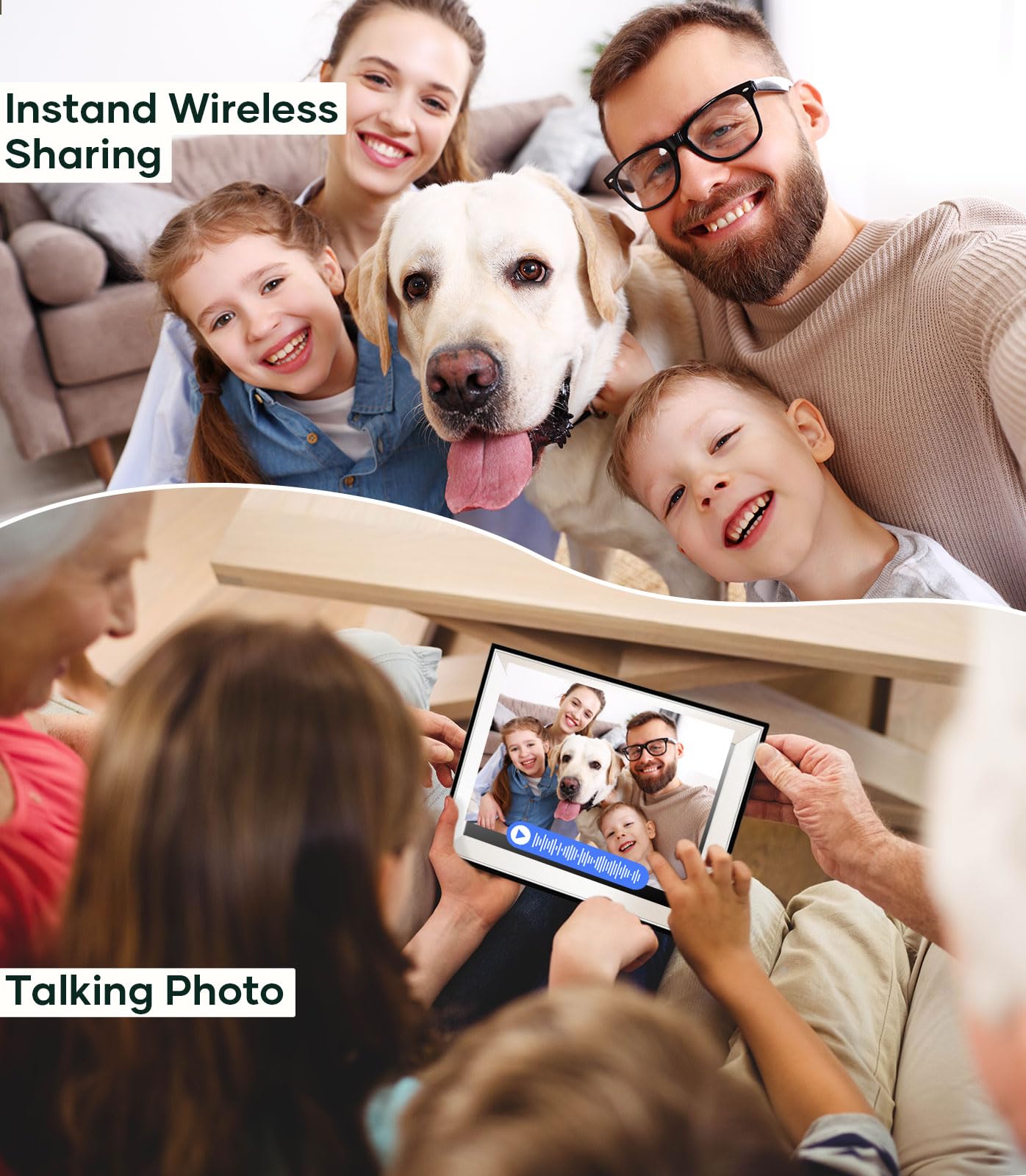 Cozyla - Cornice digitale WiFi, cornice digitale intelligente, spazio di archiviazione illimitato, condividi foto con familiari e amici tramite APP, e-mail, foto di