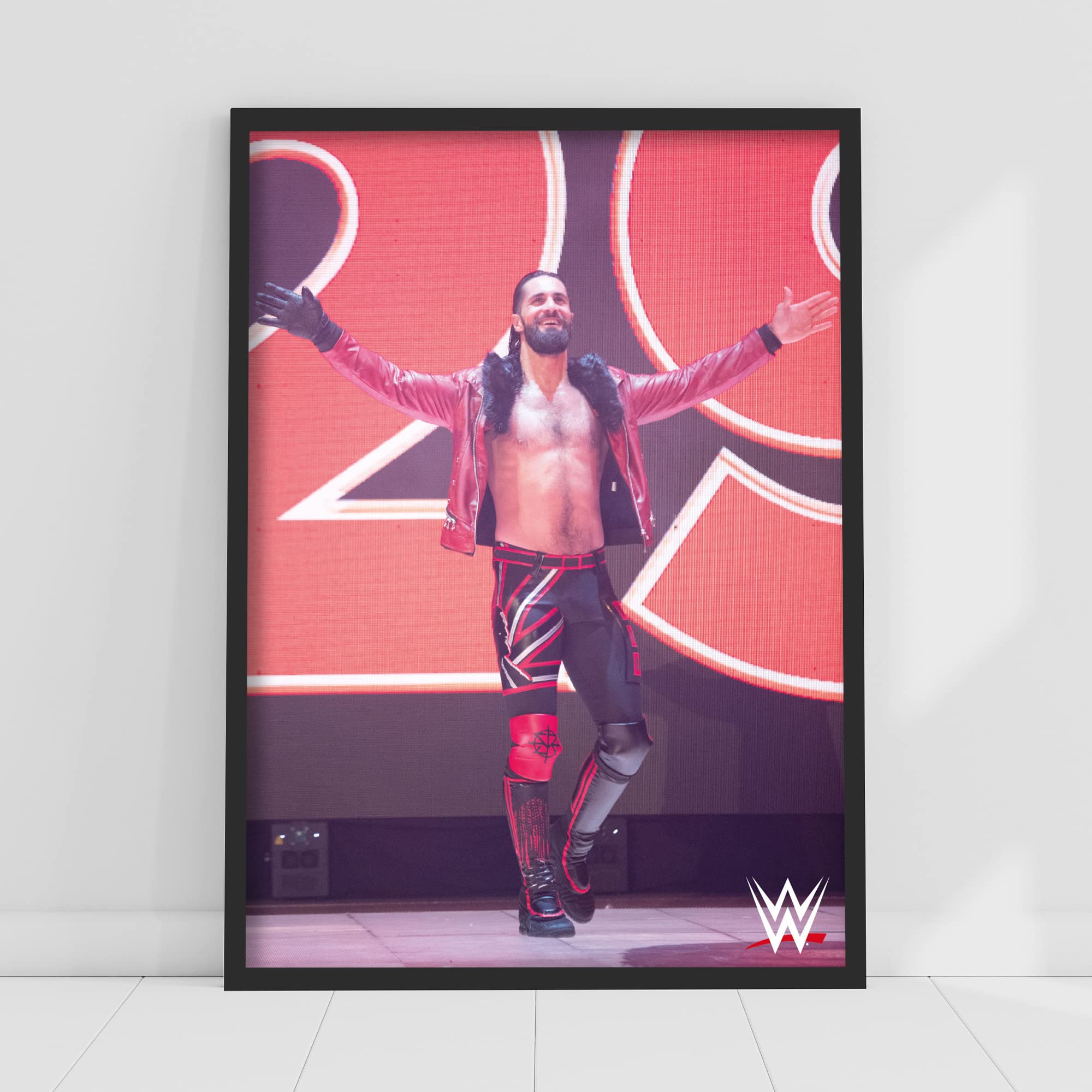 Themed Red Wwe Print - Seth Rollins Entrance Poster Wrestling Wall Art (A4-21Cm X 29.7Cm)