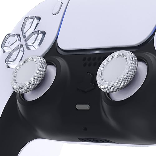 Miniatura 3 de eXtremeRate Palancas de repuesto color blanco sólido y New Hope Gray para controlador PS5, joystick analógico de doble color personalizado