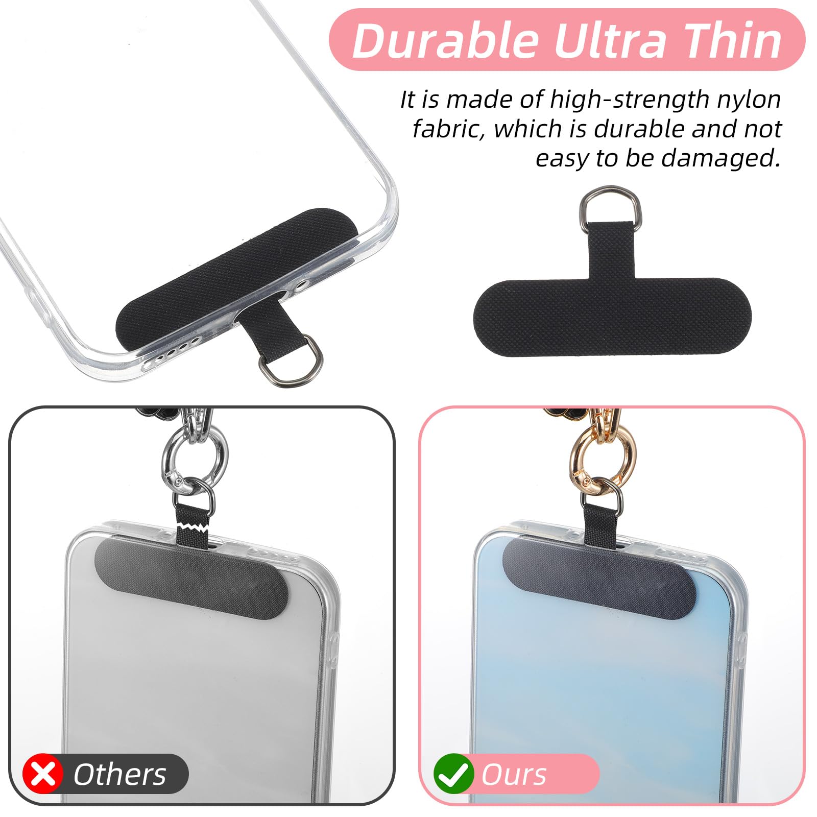 Molain 2 Pcs Beaded Pearls Phone Wrist Strap, Detachable Phone Charm Bracelet CellPhone Wristlet with Tether Tab Hands-Free Universal Cellphone Strap for Cell Phones — view 6
