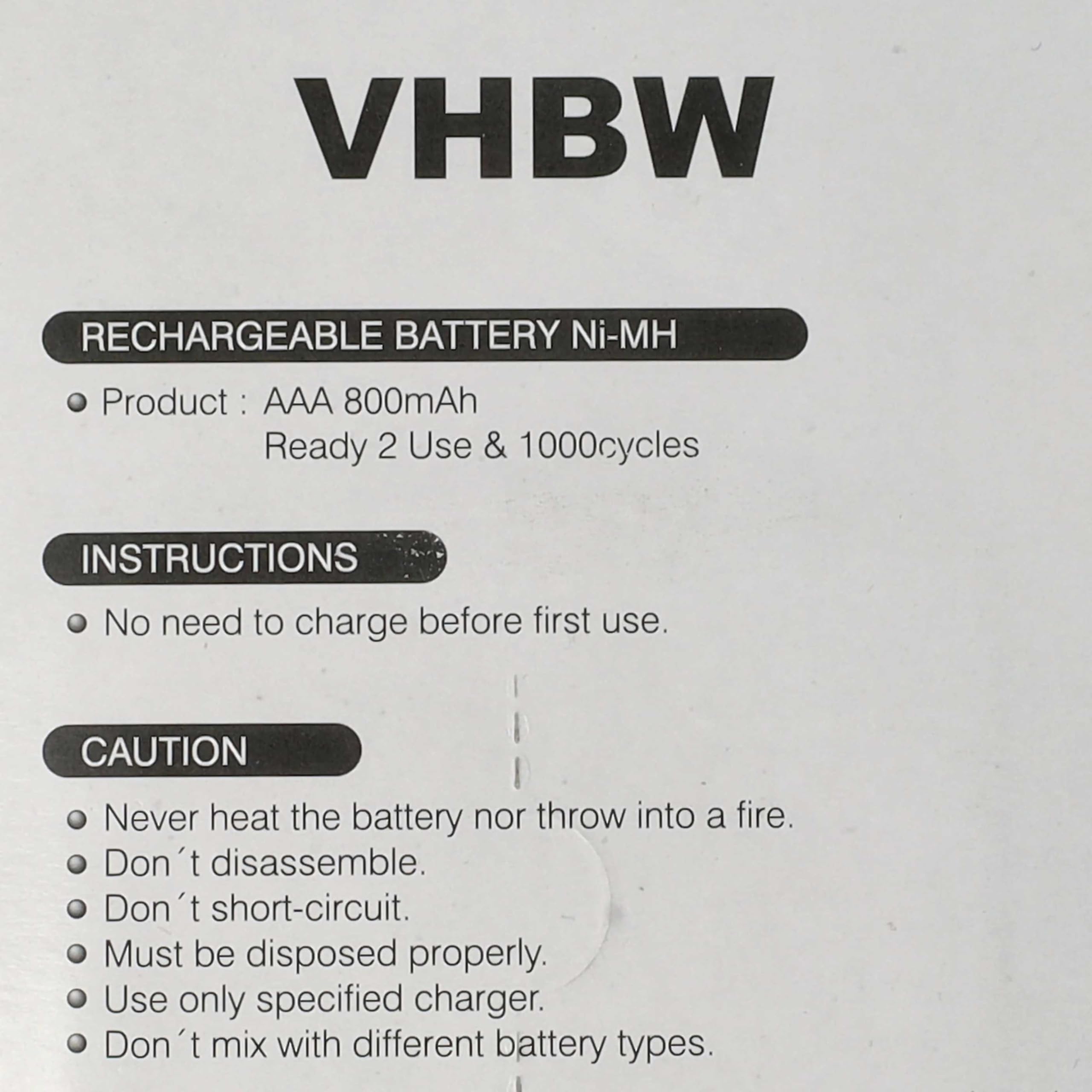 vhbw 20x AAA Micro Akku kompatibel mit Unify OpenScape S5 schnurlos Festnetz Telefon (800 mAh, 1,2 V, NiMH)