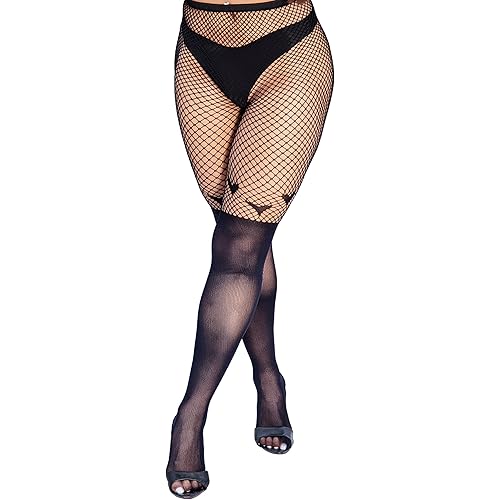 EVERSWE High Waist Fishnet Tights, Thigh High Suspender Stockings