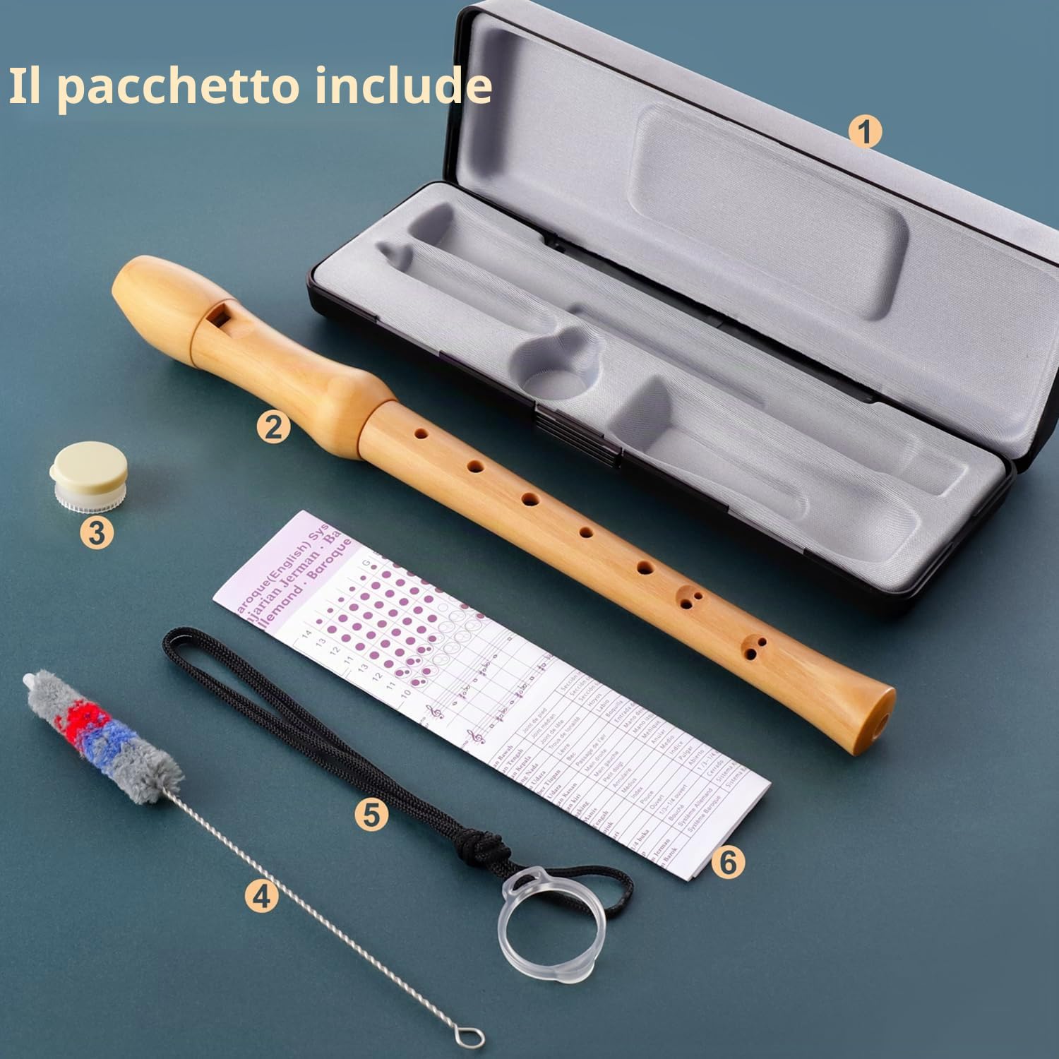 Fansjoy Flauto Dolce in Legno, 8-buche Flauto Dolce Soprano per Scuole e Adulti, Diteggiatura Barocca