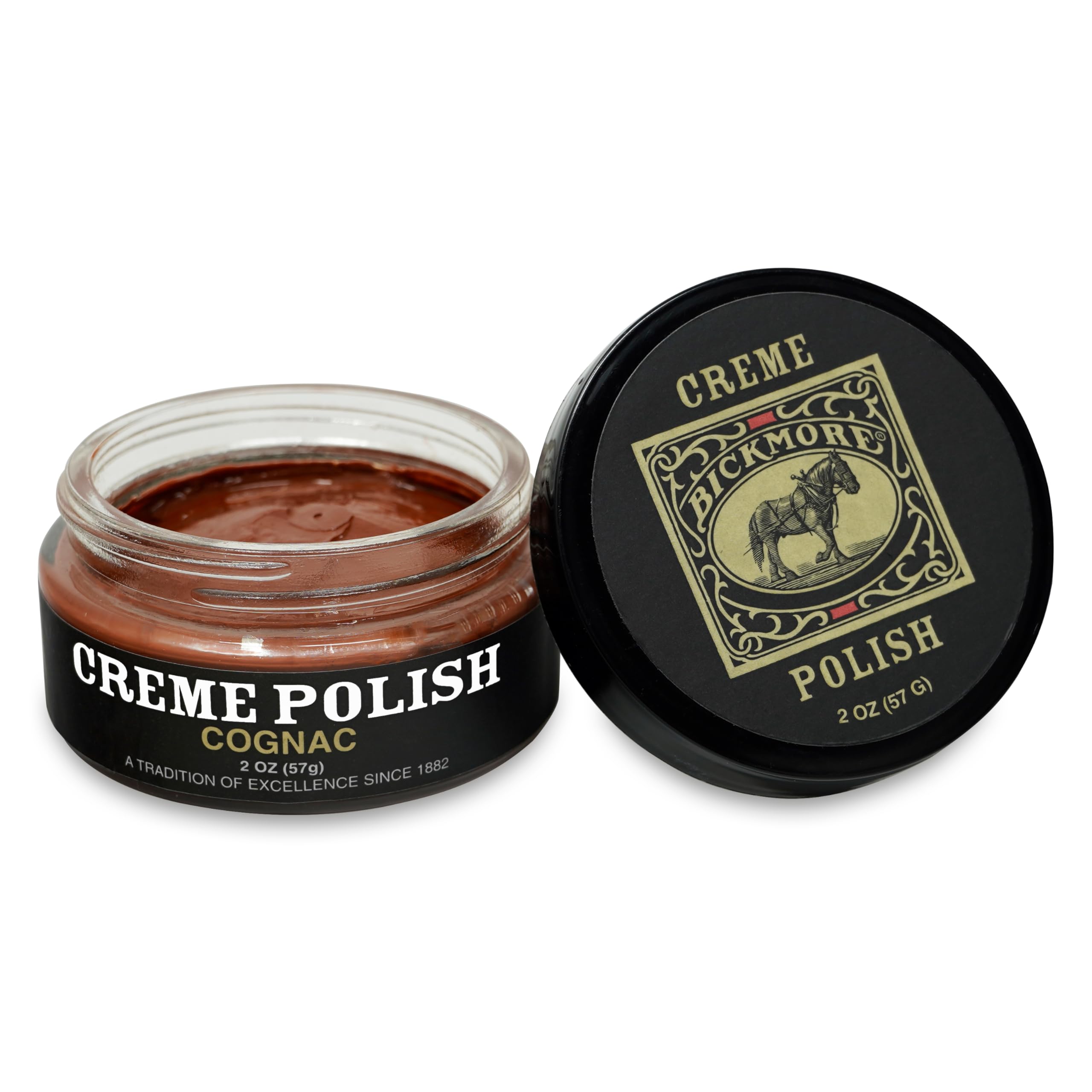 Bickmore Cream Shoe Polish - Black & Other Color Leather Shoe Care, Nourishing Formula, Fills Scratches, High-Gloss Shine, Long-Lasting, Made in USA