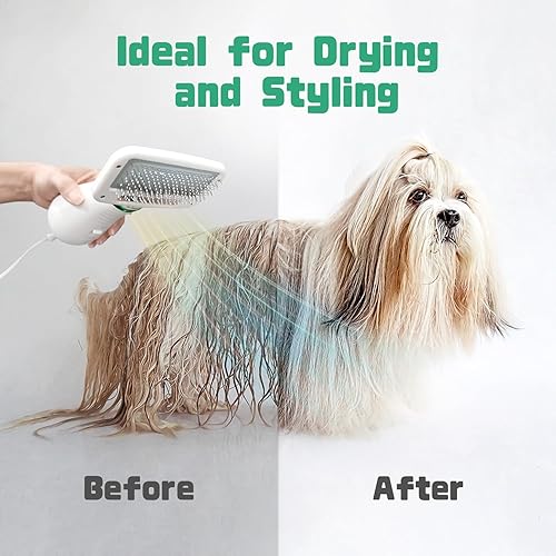 Miniatura 2 de Secador de pelo para perros, secador de pelo para perros 2 en 1 con cepillo deslizante, secador de pelo de mascotas de 300 W para perros y gatos