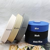 Vista 4 de Correas de algodón de 1 pulgada, 2 rollos/20 yardas para asas de bolsa, bolsa de mano, cinturón de tela, artes y manualidades (negro, gris)