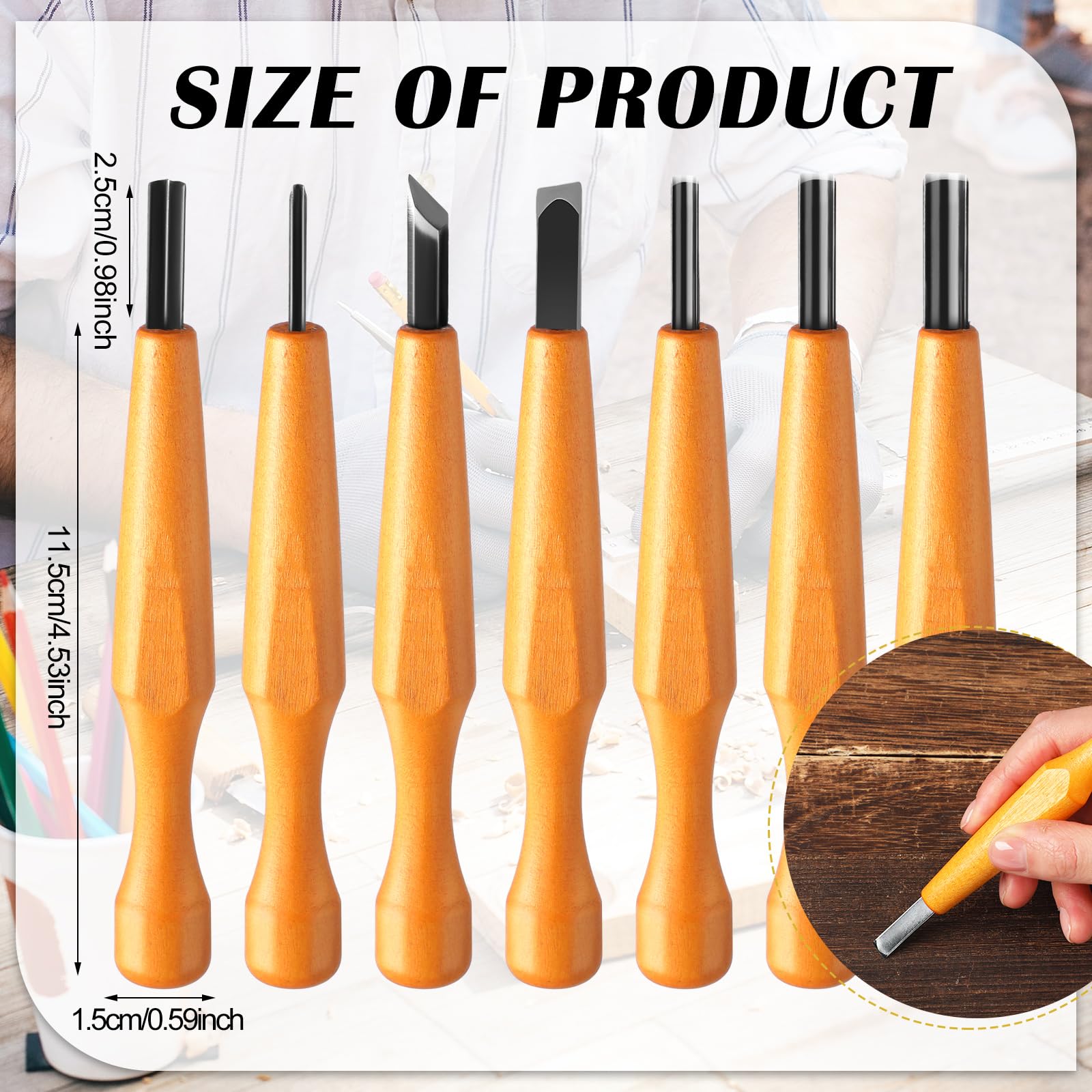 Snapklik.com : 7 Pcs Wood Carving Tools Set Linoleum Hand Wood Knife ...