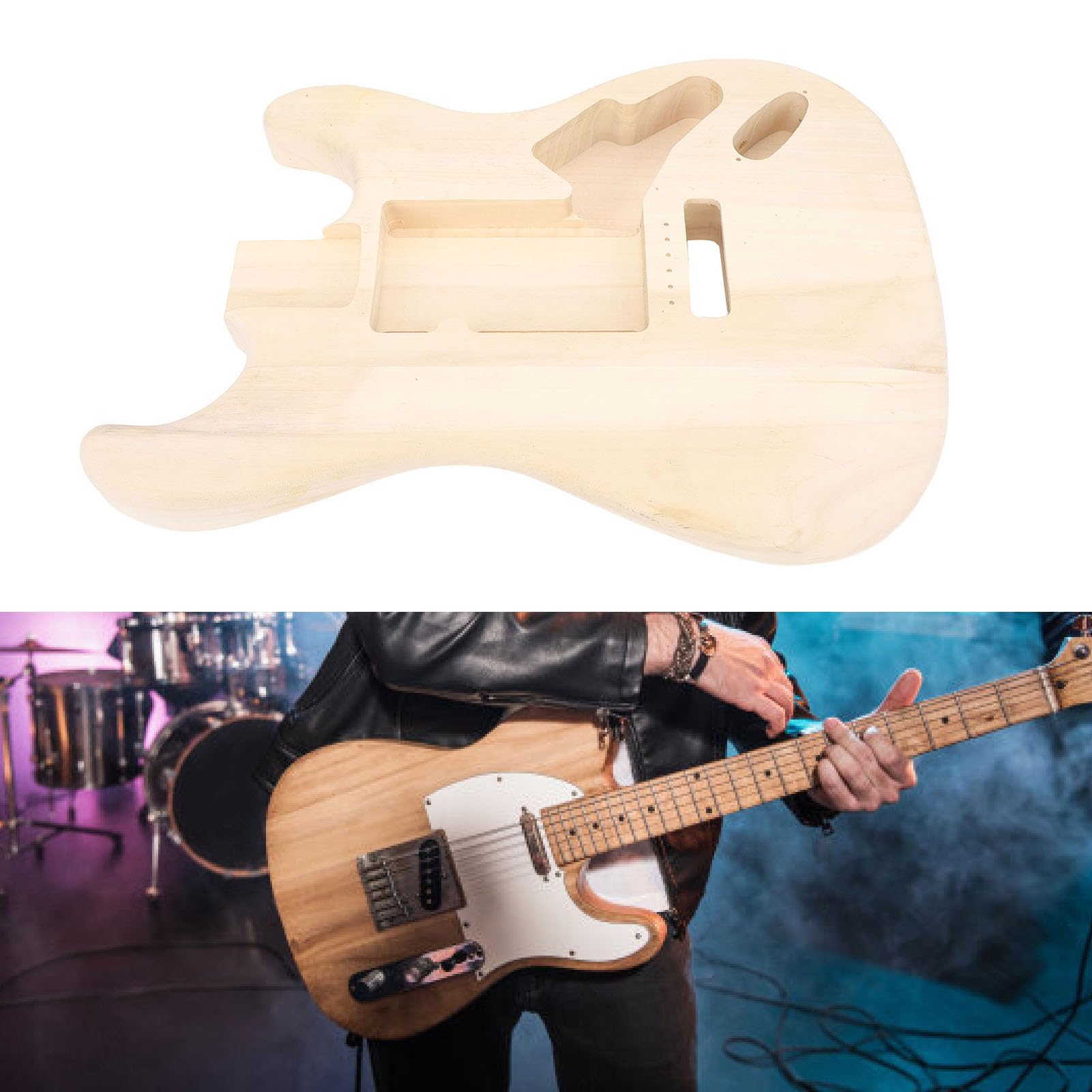 Unfinished Guitar Body, Scratch Electric Guitar Body Maple for DIY Creation