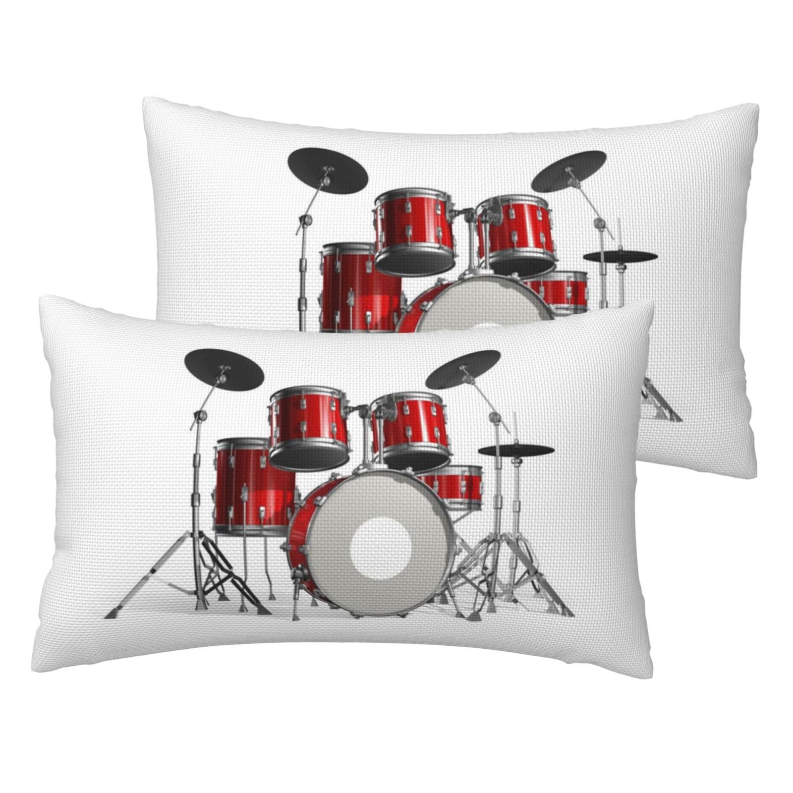 Taies d'oreiller en lin imitation Cool Drum Set housse coussin musique
