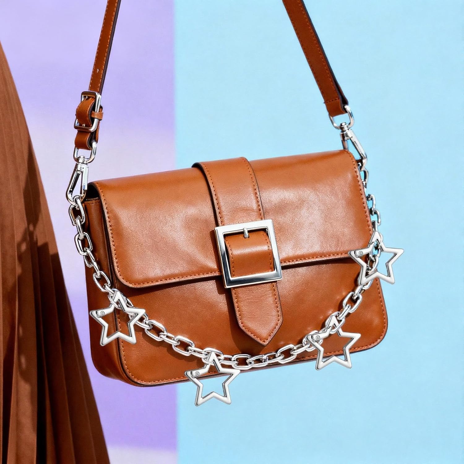 6 Pcs Star Carabiner Keychain Clip Heart Carabiner Stainless Steel Keychain Clip Heavy Duty Spring Snap Clasp Hook Small Key Holder for Keys and Wallet Hiking Camping Traveling Fishing (Silver) - Image 5