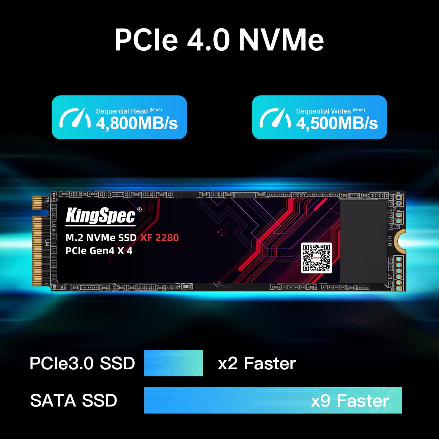 Amazon | KingSpec 1TB M.2 NVMe Gen4 SSD。最大5,000MB/秒