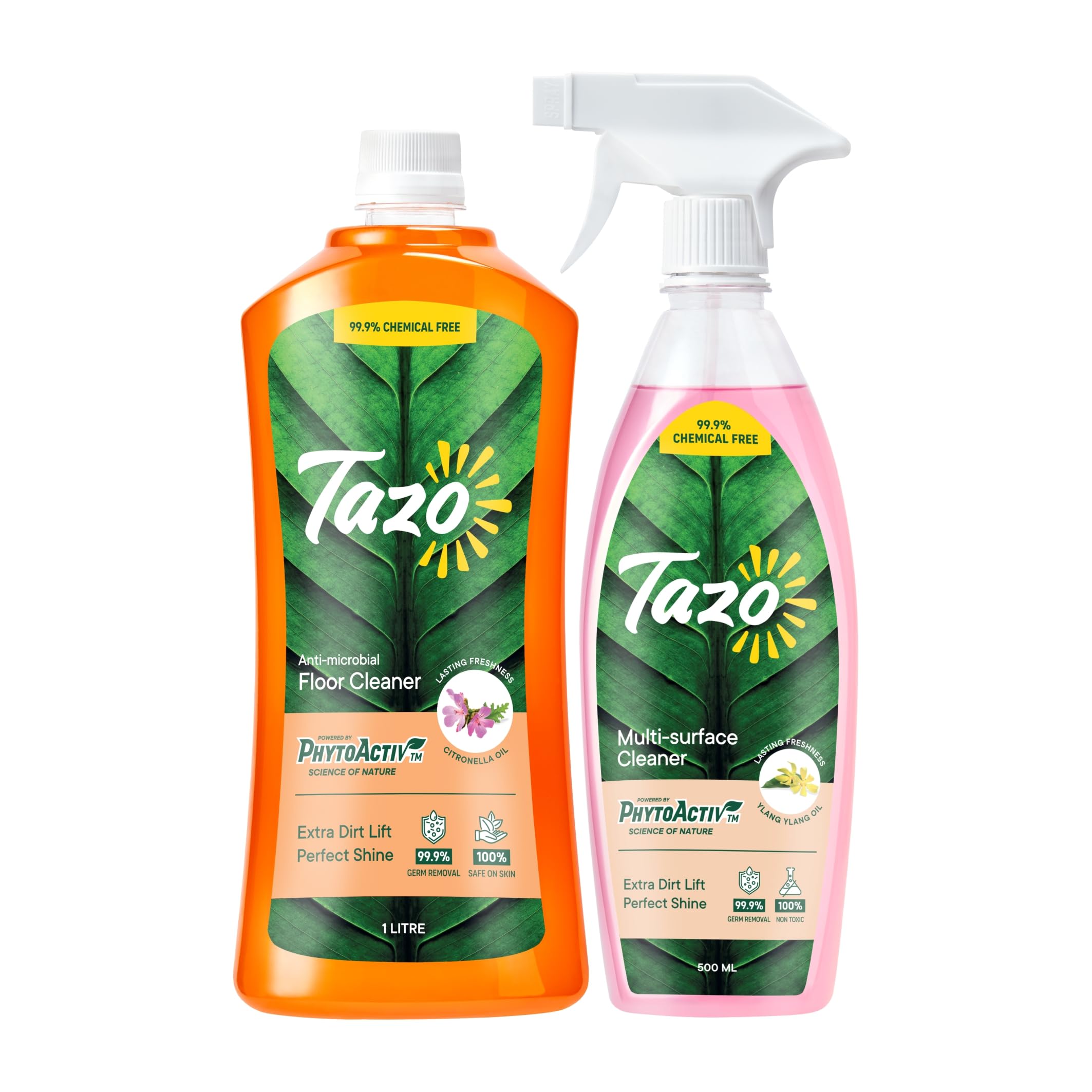 TAZO Natural Floor & Multi-Surface Cleaner Combo |99.9% Germs Removal|Long Lasting Fragrance| Extra Dirt Lift|Baby and Pet Safe - 1500ml (Pack of 2) (B0B5D7G8CR) Amazon Price History, Amazon Price Tracker