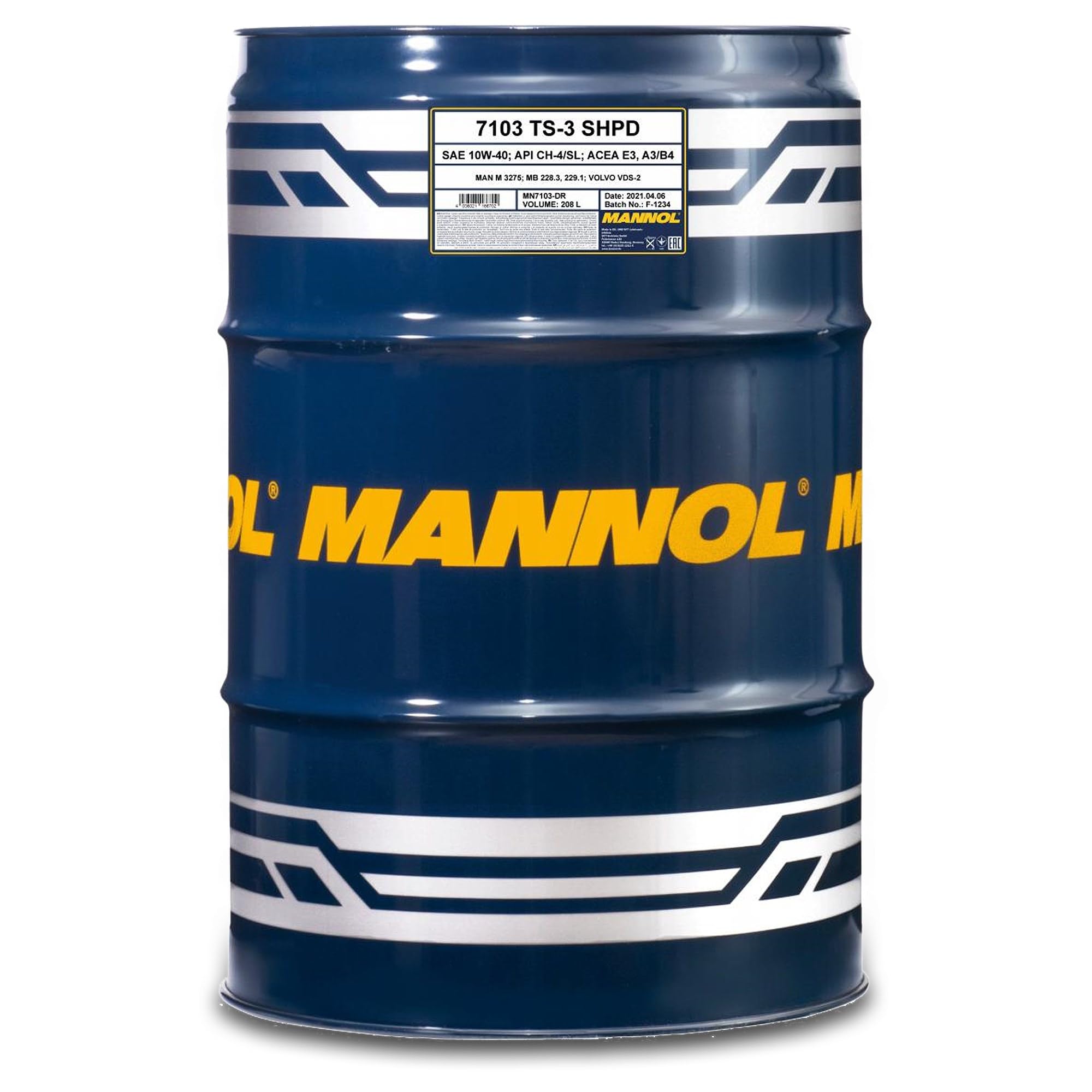MANNOL Aceite de motor 10W-40 TS-3 aceite parcialmente sintético ACEA E7 ACEA A3/B4 API CH-4 API SL SHPD 208L Compatible con MERCEDES-BENZ Clase C T-modell S204 Clase E T-modell S212, MITSUBISHI