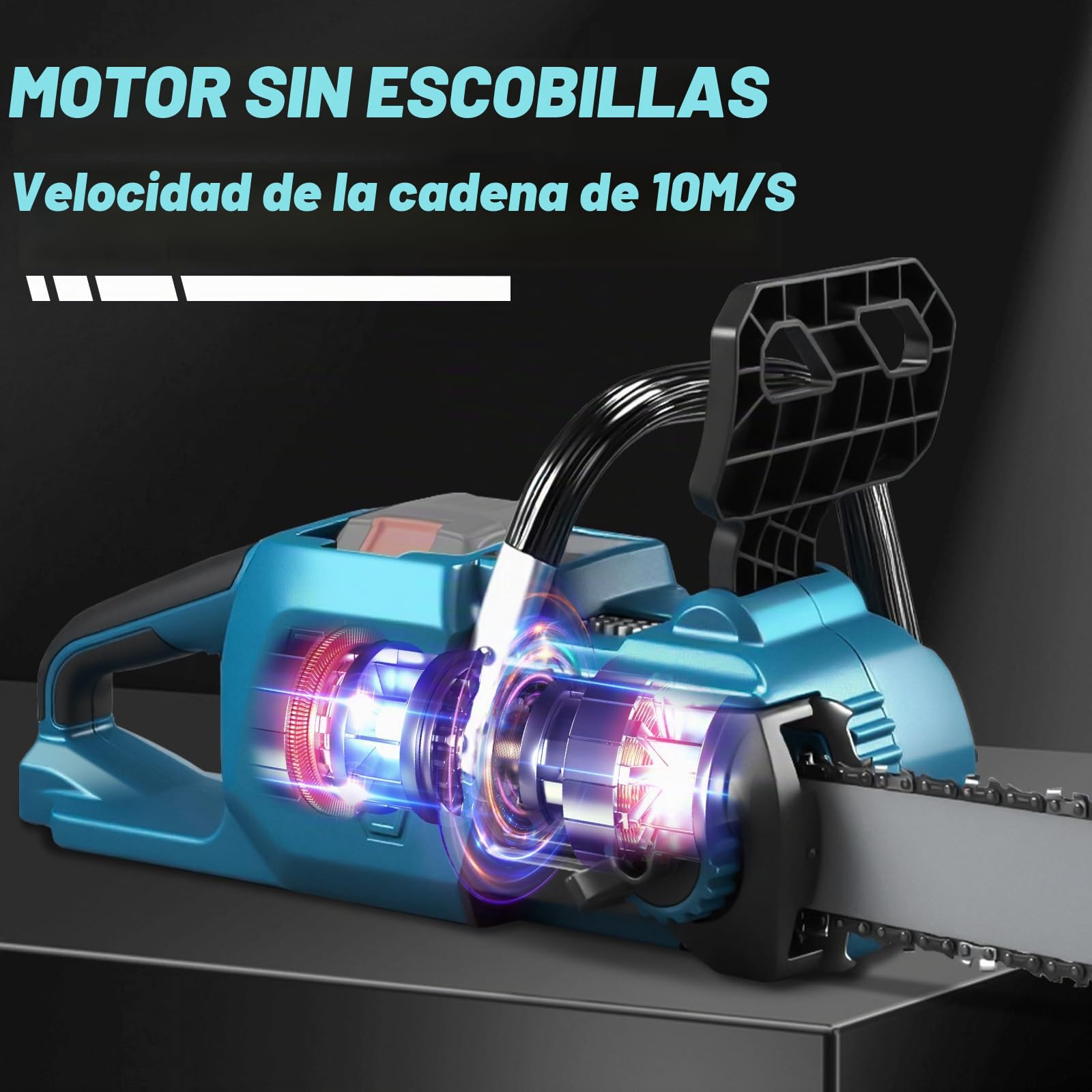Motosierra con batería de 18 pulgadas para Makita 40 V batería (sin batería), 1600 W sin escobillas, con lubricación automática de cadena y pantalla LCD, para madera, tijeras de podar