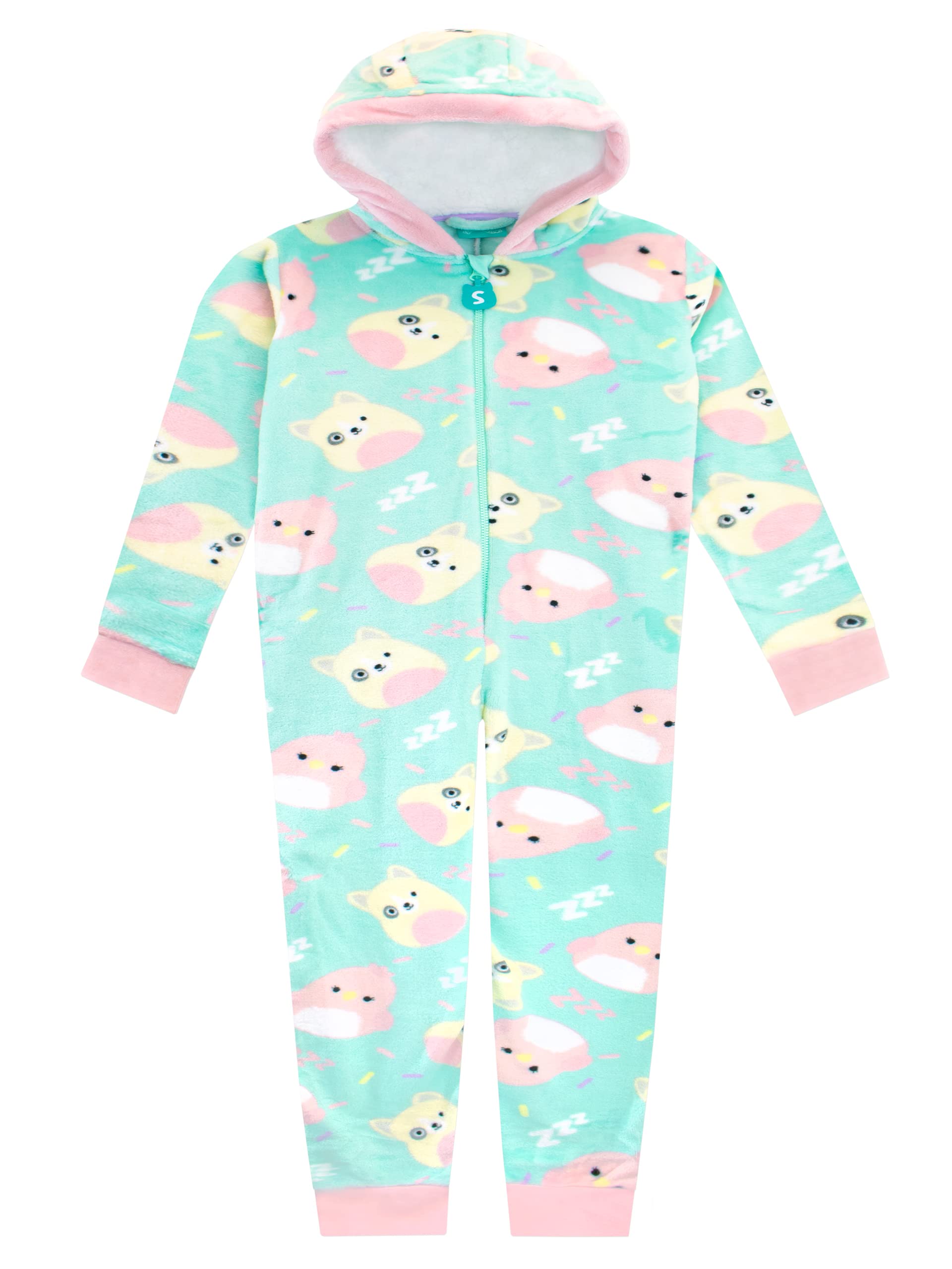 WE Fashion Meisjes onesie met dessin en capuchon - Maat 134/140