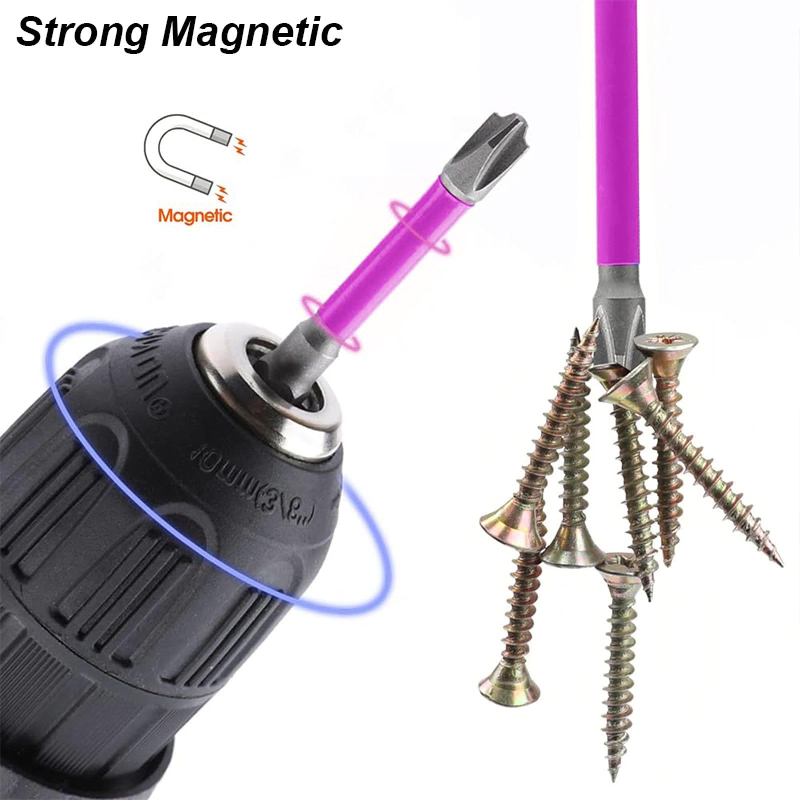 Cacciavite magnetico di precisione per elettricisti, con punta a croce, antiscivolo, per presa, interruttore, kit di utensili elettrici (punte per elettricisti B)