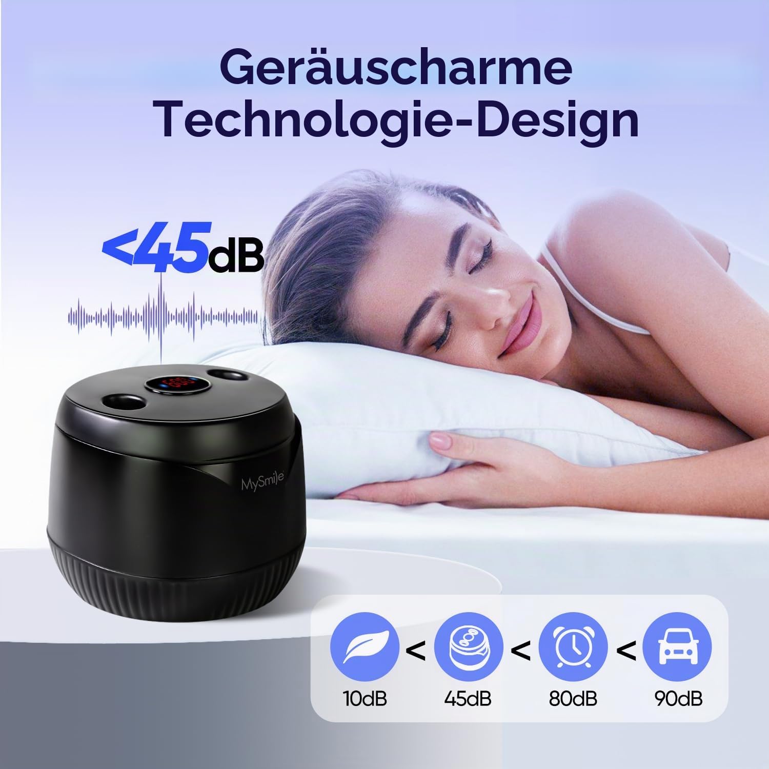 MySmile MS100 Ultraschallreinigungsgerät Zahnschiene mit UV Licht und Timer | 45 kHz, 4 UV, 2 Modi, 200ML, Handlich, Geräuscharm, für Zahnersatz, Mundschutz, Zahnbürstenköpfe, Aligner, Jetzt Schwarz