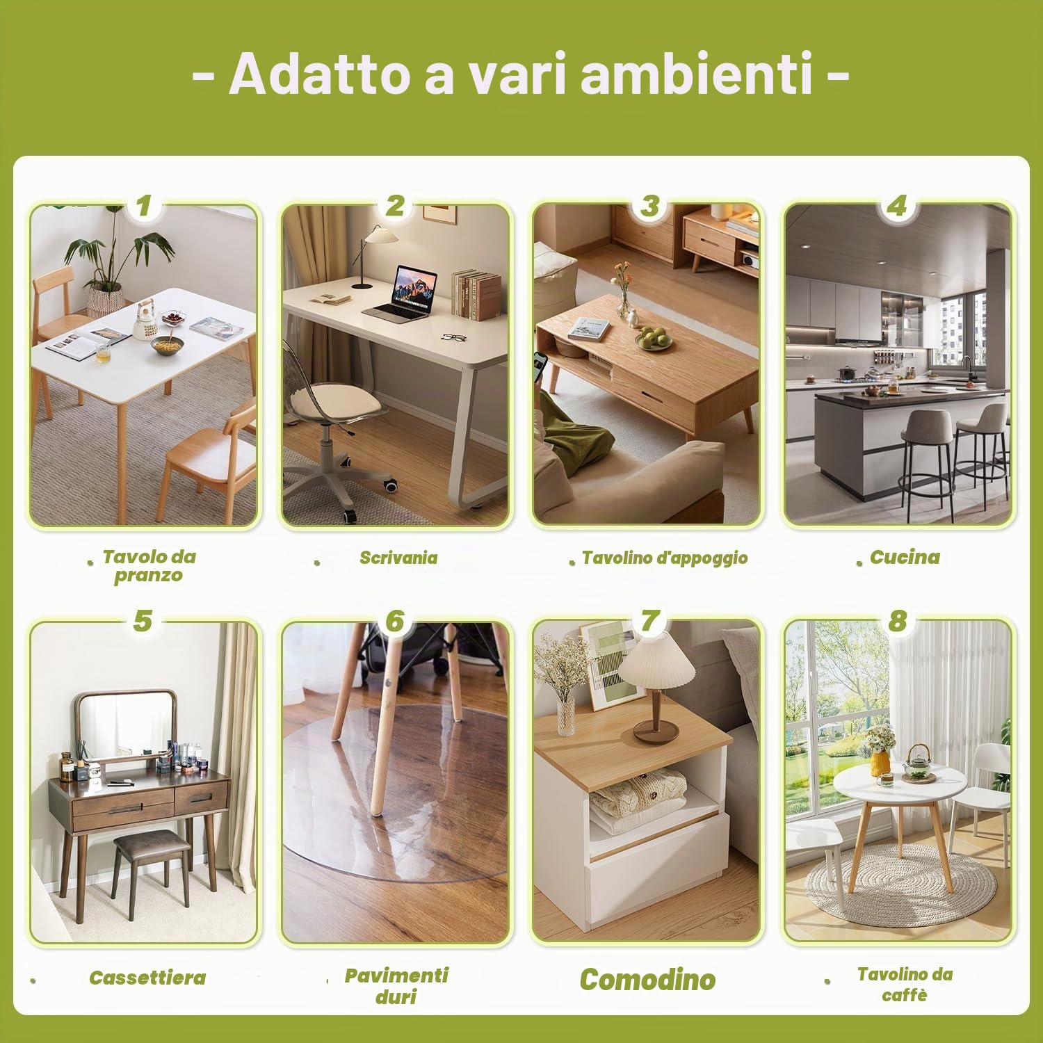 OstepDecor Copritavolo Trasparente PVC, 80 x 140 cm, 1.5mm, Tovaglia Plastificata Rettangolare con Protezione Antimacchia - Versatile per Tavoli di Cucina e Salotto, Facile da Pulire e Resistente