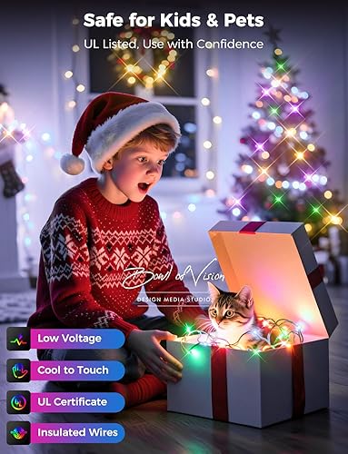 Miniatura 7 de Brightever 900 luces LED de Navidad para exteriores, 295 pies, impermeables, enchufables, con control remoto, 8 modos y 3 temporizadores, luz