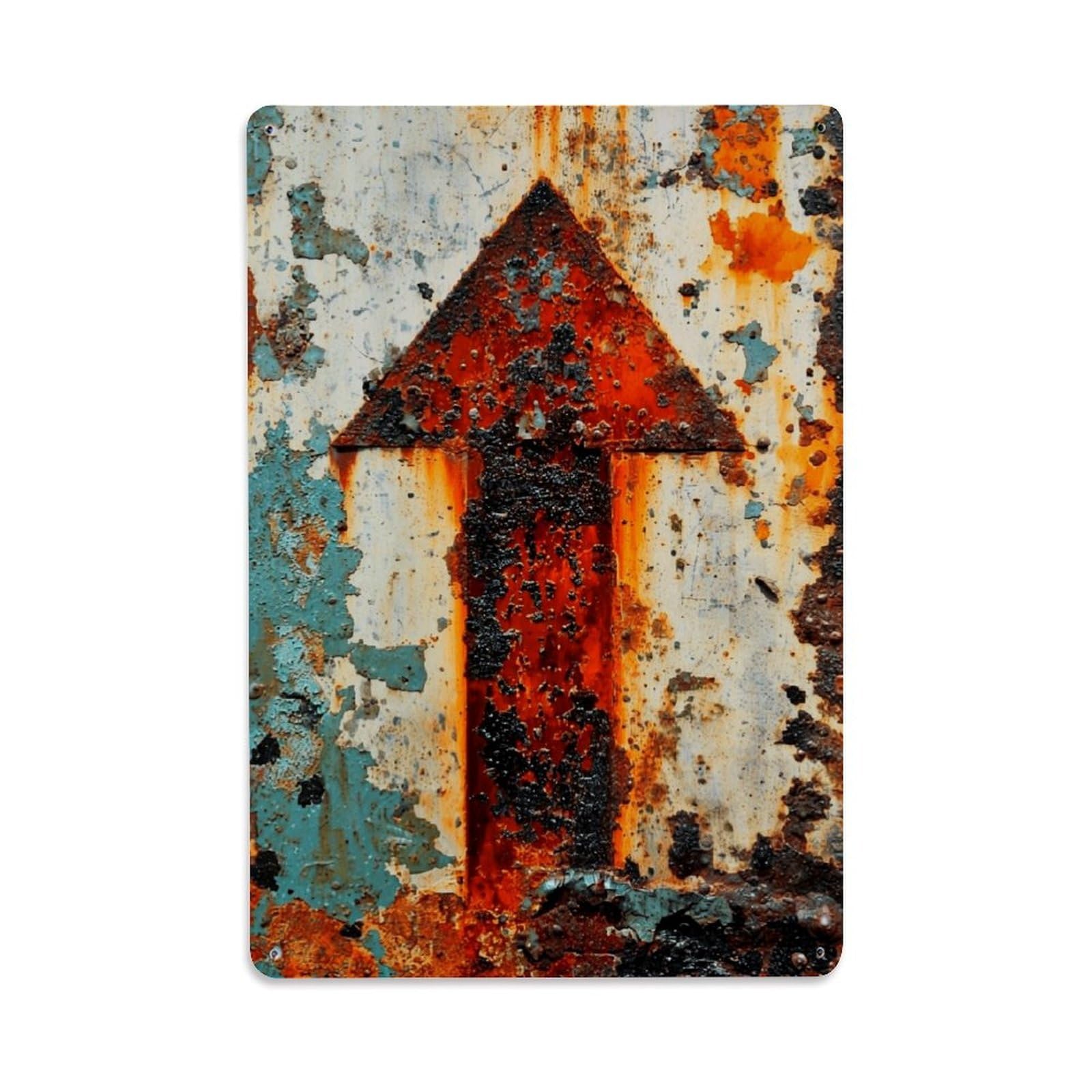 Nestemfo Vintage Rusty Arrow On Peeling Paint Tin Sign Metal Sign, Living Room,Bar, Home, Bedroom Wall Decor,Retro Metal Poster 8X12 Inches