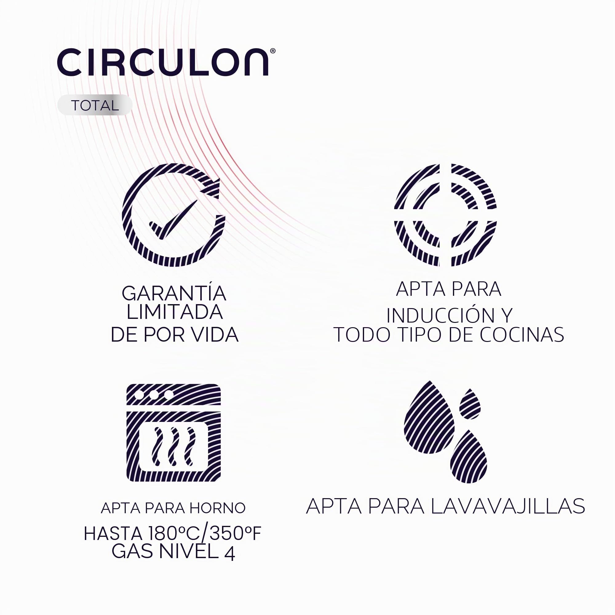 Circulon - Total - Sartén Wok de 30 cm - Antiadherente - Anodizado duro - Inducción - Apto para horno y lavavajillas