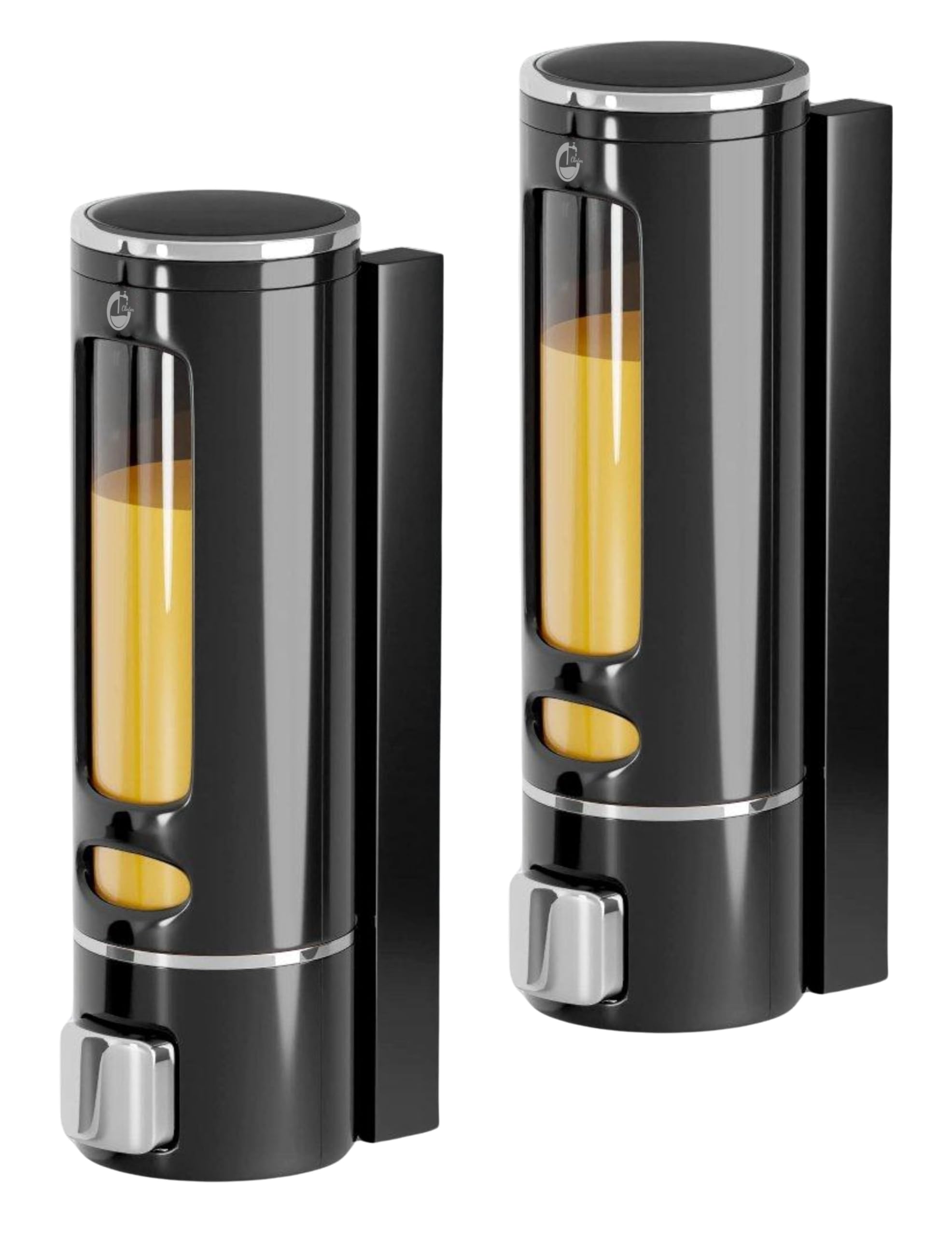 CLINTON 400 Ml Cd1015 Abs Wall Mounted Liquid Soap Dispenser Shampoo Sanitizer Gel Dispenser For Bathroom- Set Of 2, Chrome