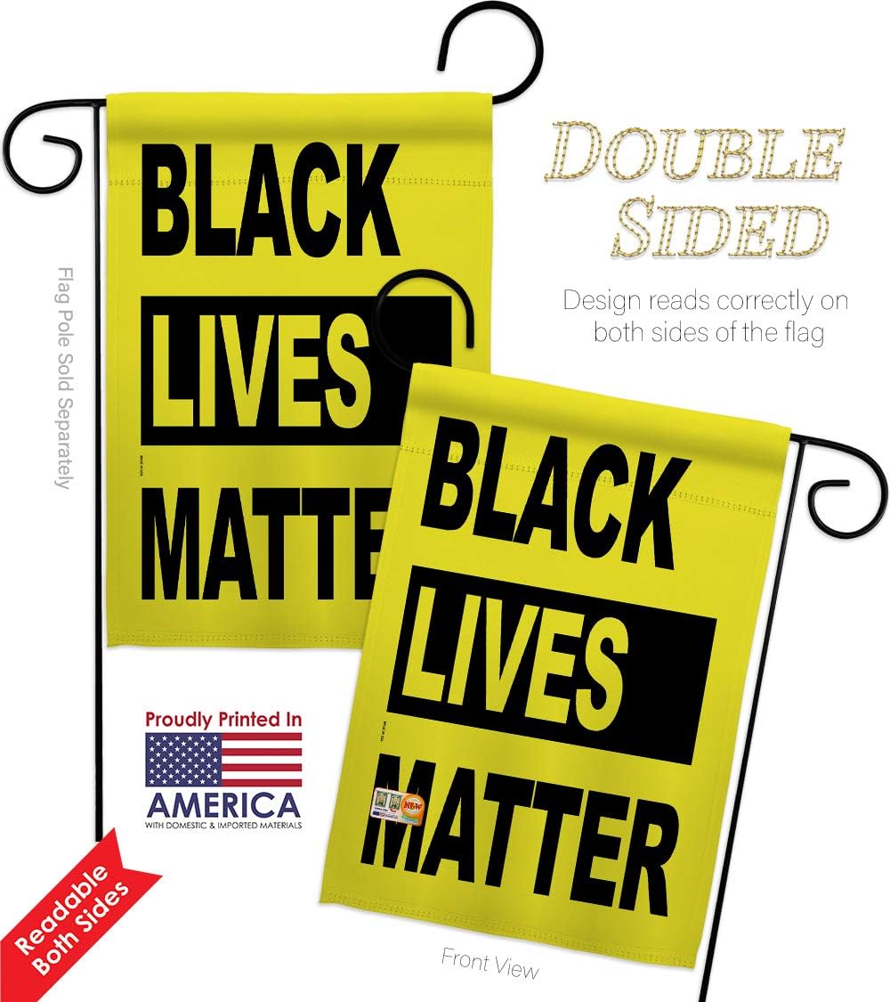 Black Lives Movement Porch Decor American Flag Banner Pack Wall Art Patio Lawn Garden Room Decorations Outdoor Tapestry Yard Signs Black History Month BLM African Americans Heritage Made in USA