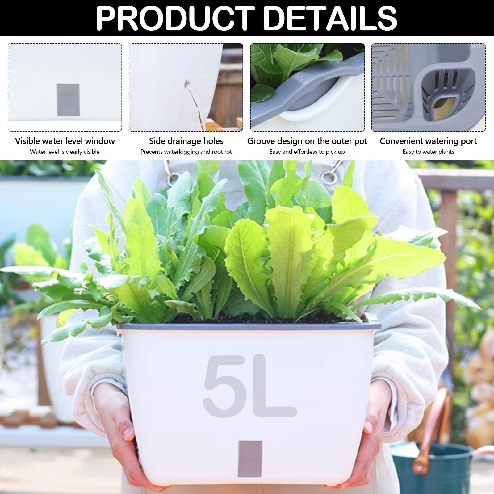Kit di Piantagione, Serra da Balcone con 2 Vasi per Piante Copertura PVC 60 x 40 x 50 cm con Porta Avvolgibile a Cerniera Serra da Giardino Resistente Alle Intemperie Trasparente per Giardino Balcone