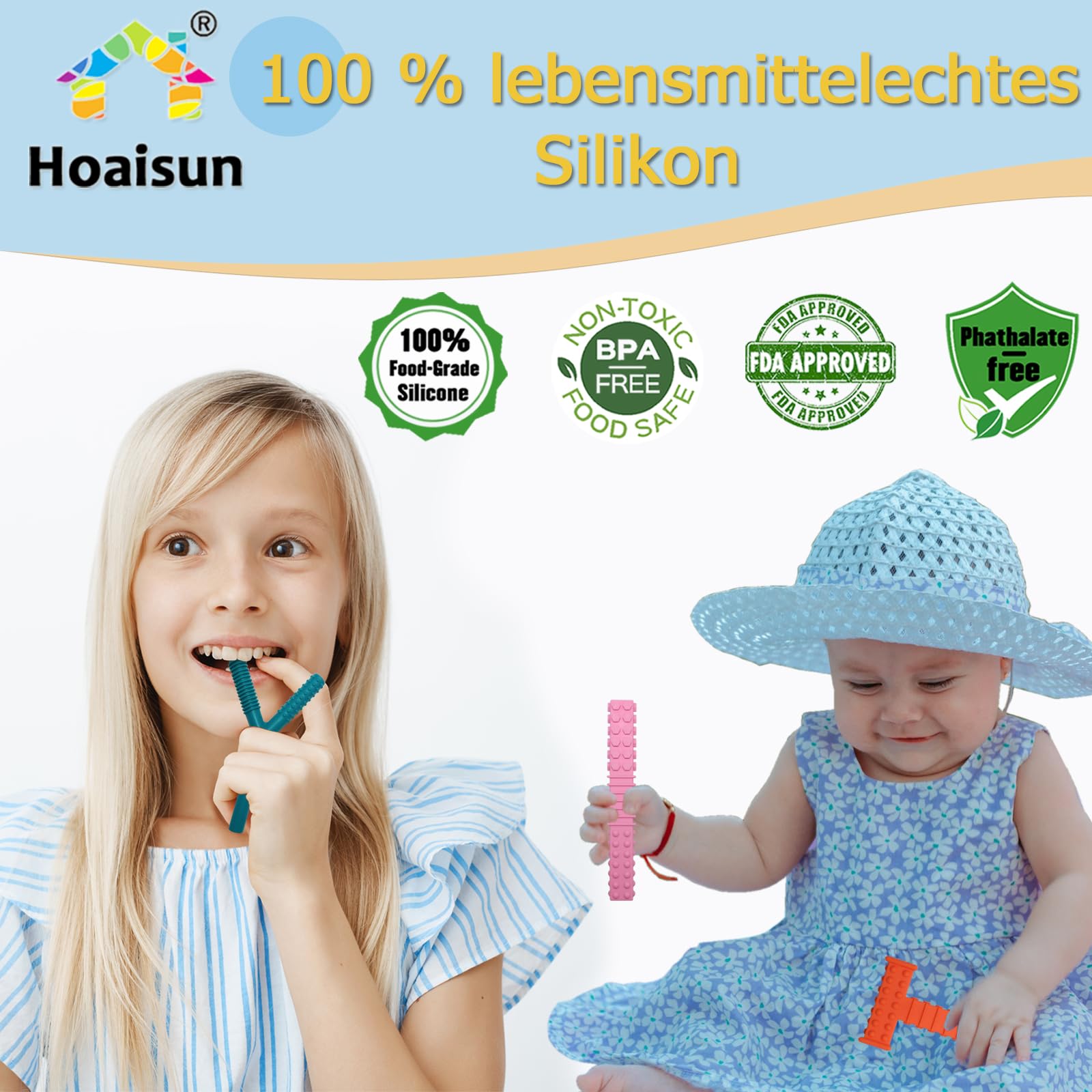 Sensory Chew Tubes for Autistic Kids 4 Pack Silicone Chewy Toys for Children with Autism ADHD, SPD, Biting, Teething Needs - Image 3