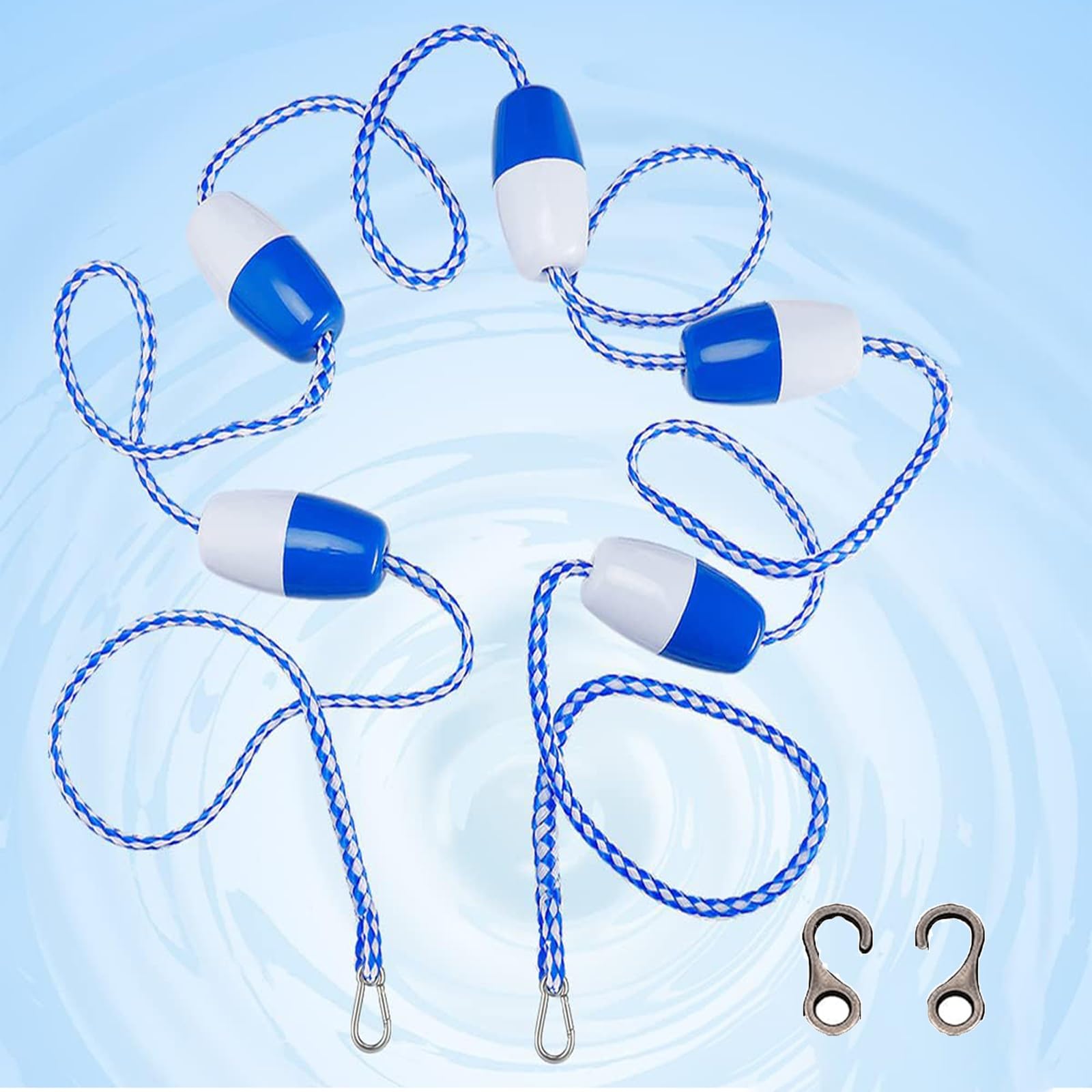 MESOVFCA 30ft, Float Kit Pre-Assembled Shallow End Divider, with Hooks for Swimming Pools, by with Floats for Indoor and Outdoor