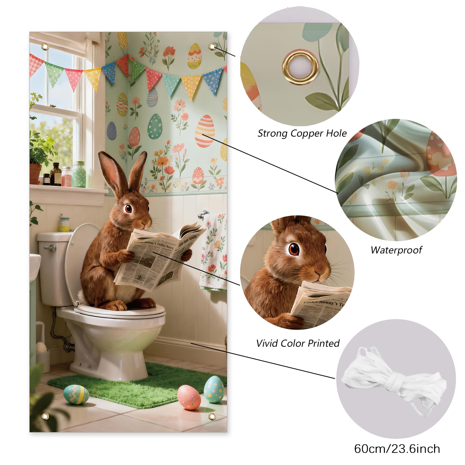 arricraft 1 Pc Easter Theme Polyester Door Cover - Image 3