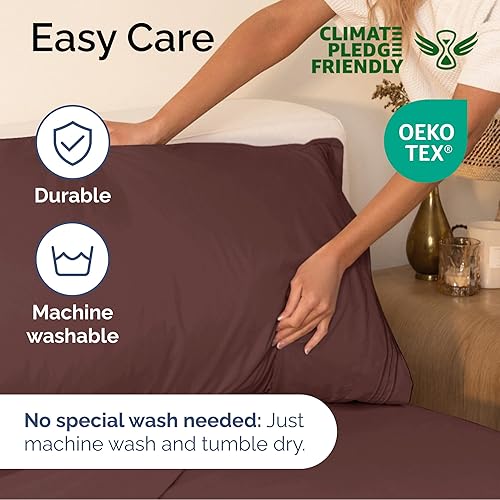 Vista 1520 de Juego de sábanas de 4 piezas tamaño king, extrasuaves, transpirables y refrescantes con esquinas profundas, sábanas de fácil ajuste y sin arrugas