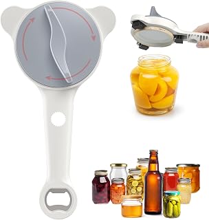 Weenkler 4-in-1 Gripper Lid, Multifunctional Manual Can Opener | Easily opens lids 1-9 cm, can opener and bottle opener for the elderly, for beer cans and bottles