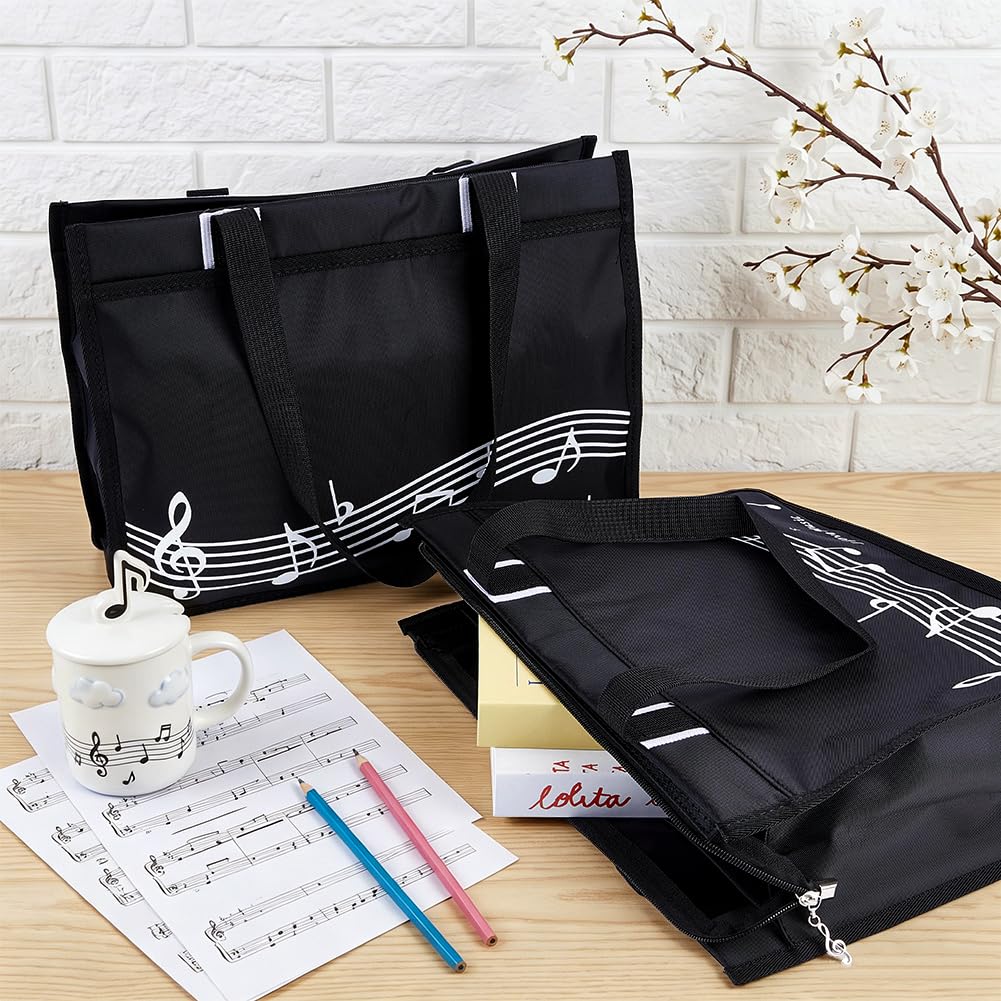 MAYJOYDIY 2 bolsas de mano de tela Oxford impermeables con asas para profesores de música, estudiantes, regalos para músicos