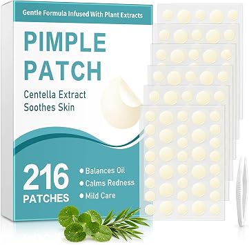 216 Count Pimple Patches, Hydrocolloid Spot Patches for Soothing Skin