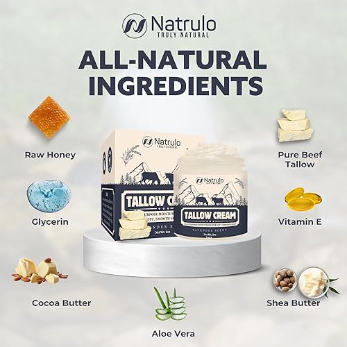 Miniatura 5 de Crema de sarga de ternera  Bálsamo multiusos de sargo de res alimentado con pasto natural y miel  Loción hidratante facial y corporal para eccema,