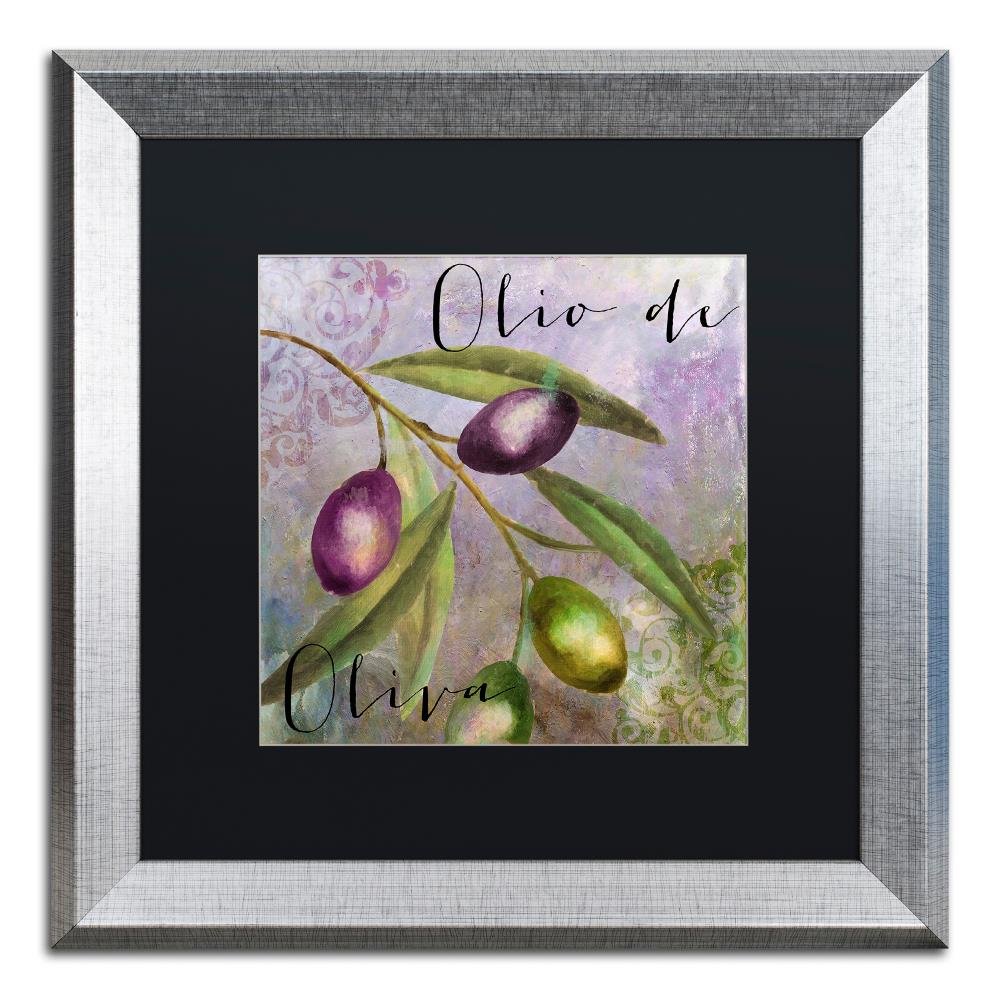 Olivia I by Color Bakery, Black Matte, Silver Frame 16x16-Inch