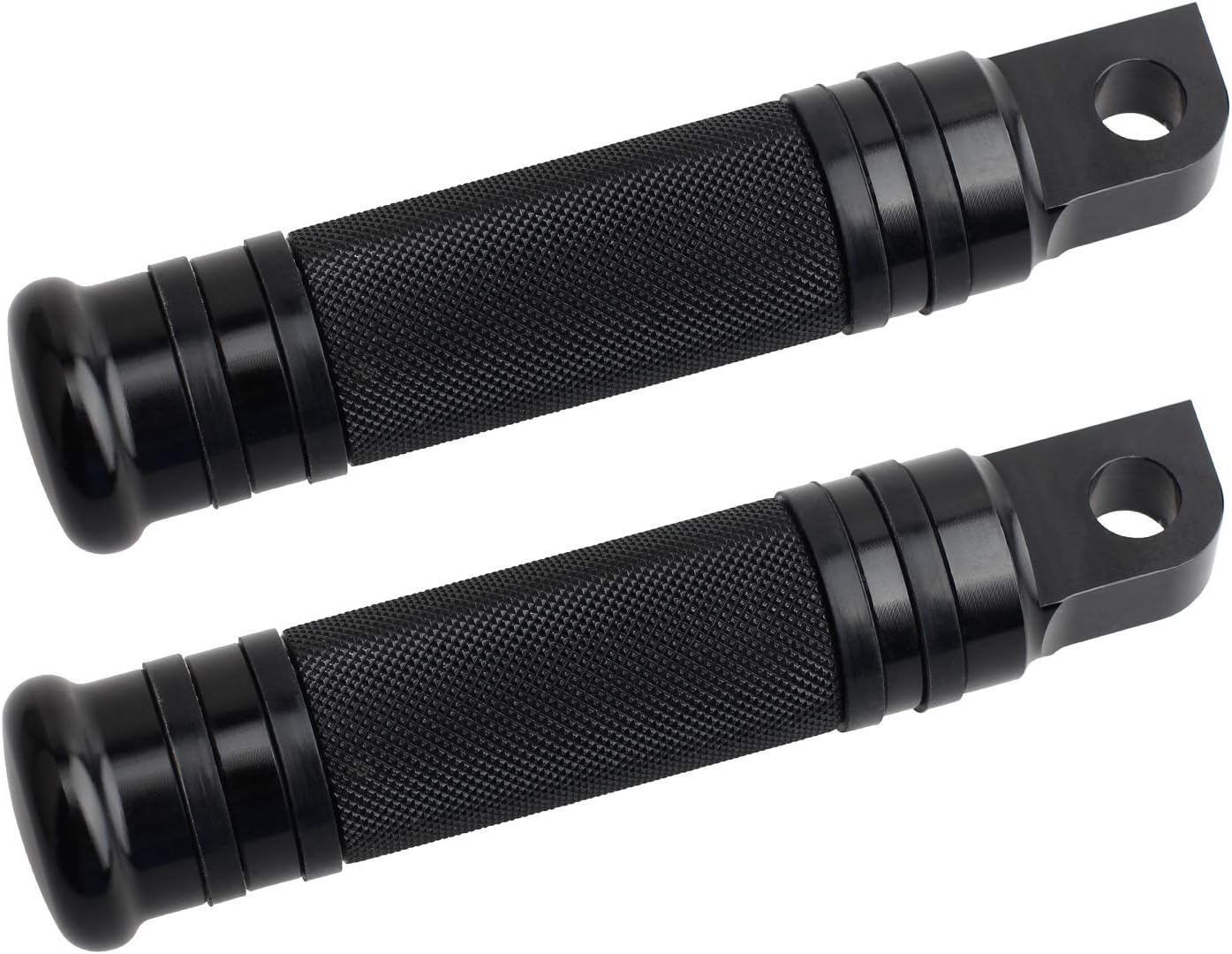 Male Footpegs, Black CNC Billet Passenger Foot Pegs, Motorcycle Footrests Pedals Compatible with Harley Dyna, Sportster, Forty Eight