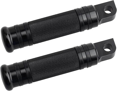 NTHREEAUTO Reposapiés de montaje macho, clavijas de pasajero de palanquilla CNC negras, pedales de reposapiés de motocicleta compatibles con Harley
