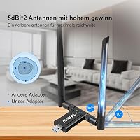 Aigital WiFi Adapter 1200 Mbit/s DualBand USB 3.0 - Vezeték nélküli hálózati vevő 2 antennával, dokkoló állomással laptophoz, PC-hez, Window 6