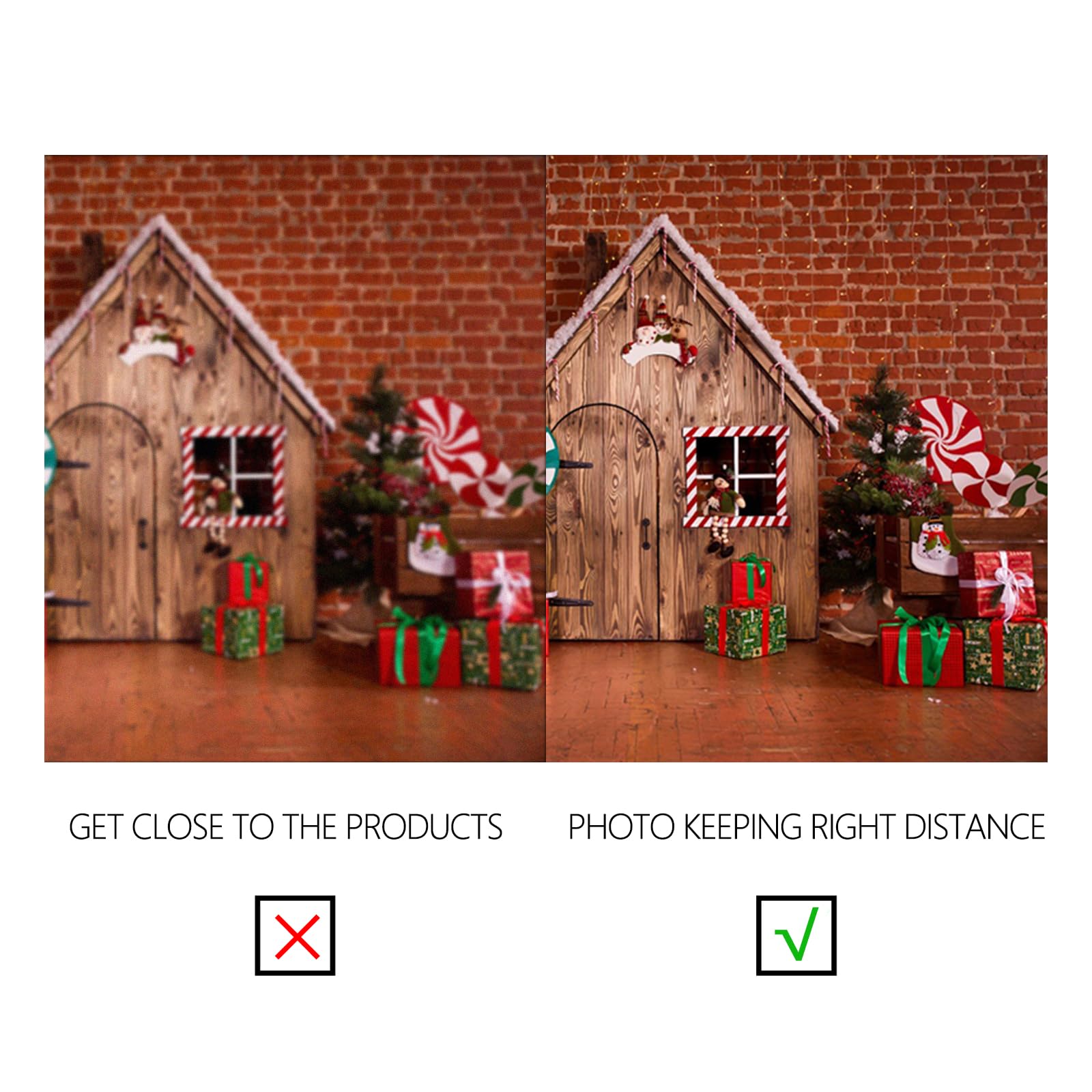 YongFoto 3x2,5m Fondo de Fotografia Árbol Navidad Regalos Navidad Lollipops Bokeh Lights Pared ladrillo Rojo Interior Telón de Fondo Fiesta Niños Boby Retrato Personal Estudio Fotográfico Accesorios