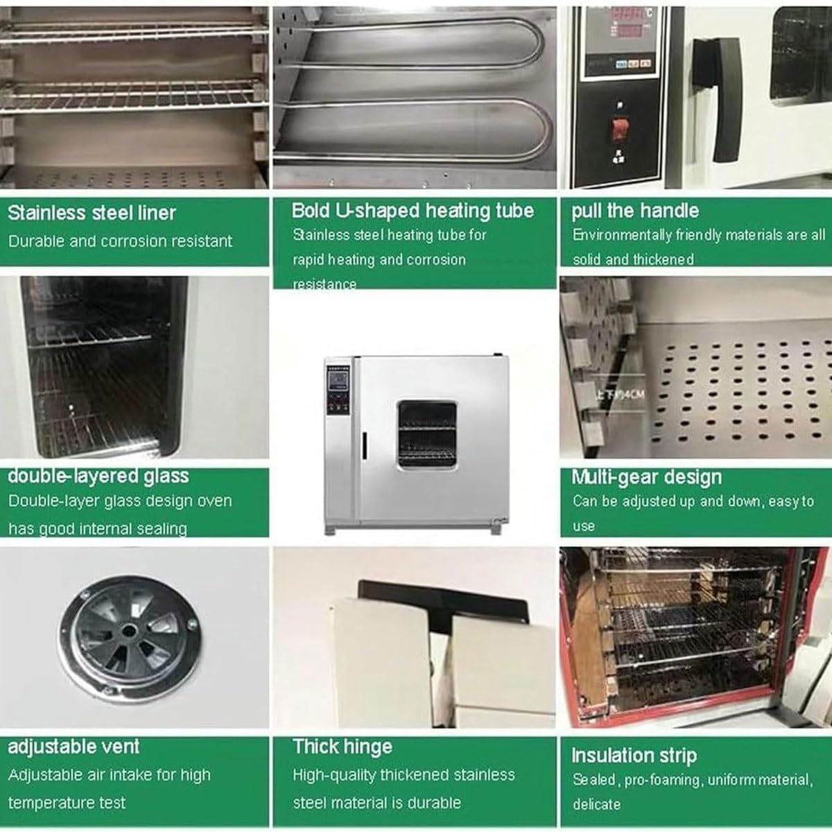 Laboratory Vacuum Drying Oven, Electric Heating Constant Temperature, Intelligent Digital Display, 50~300℃ Forced Air Convection, 15.6L Capacity