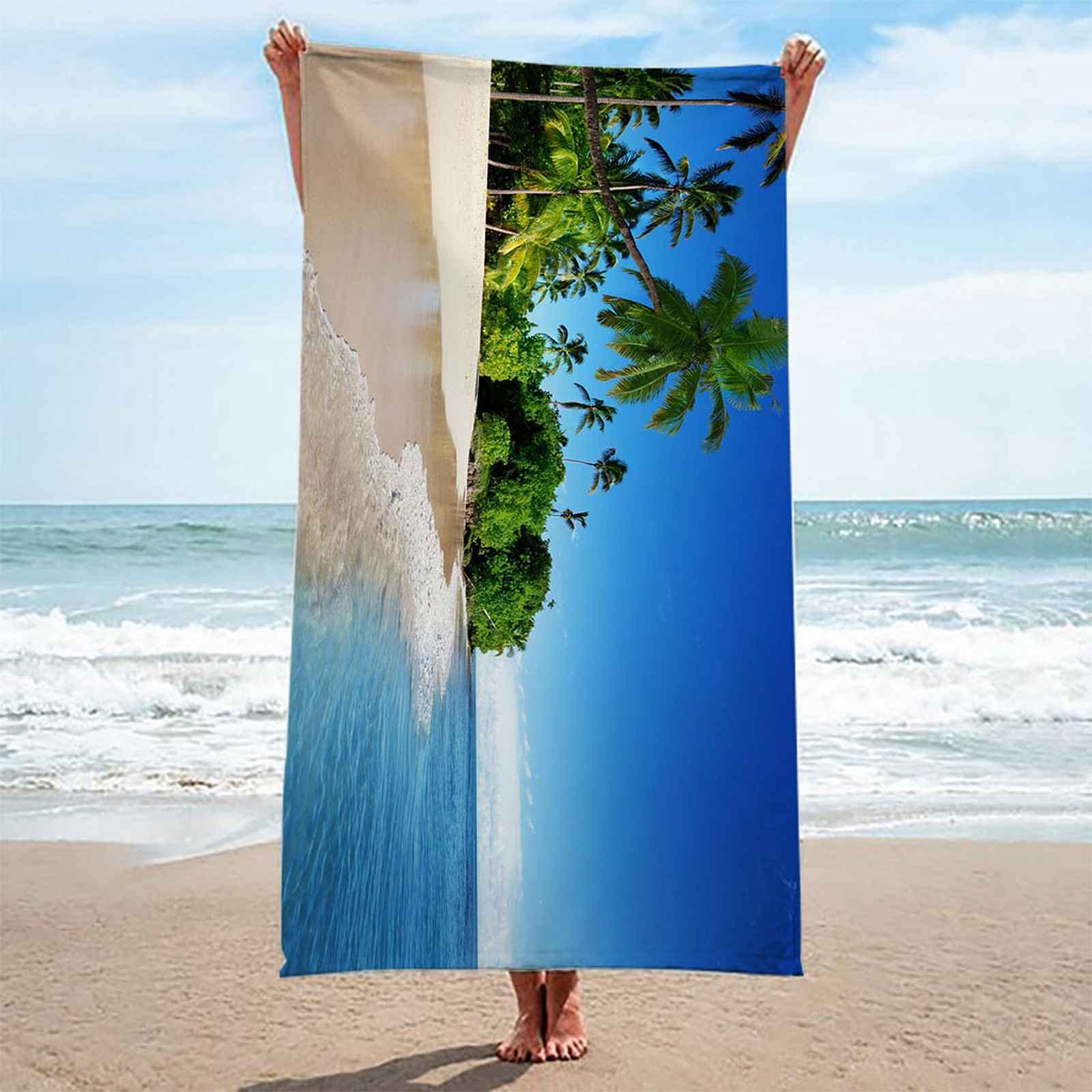 Telo Da Mare 3D Palma Blu Della Spiaggia Stampato Asciugamano Da Spiaggia 150x200cm Asciugamano Microfibra Grande Antisabbia Leggero Telo Mare Per Sport Piscina Viaggi In Famiglia Vacanze