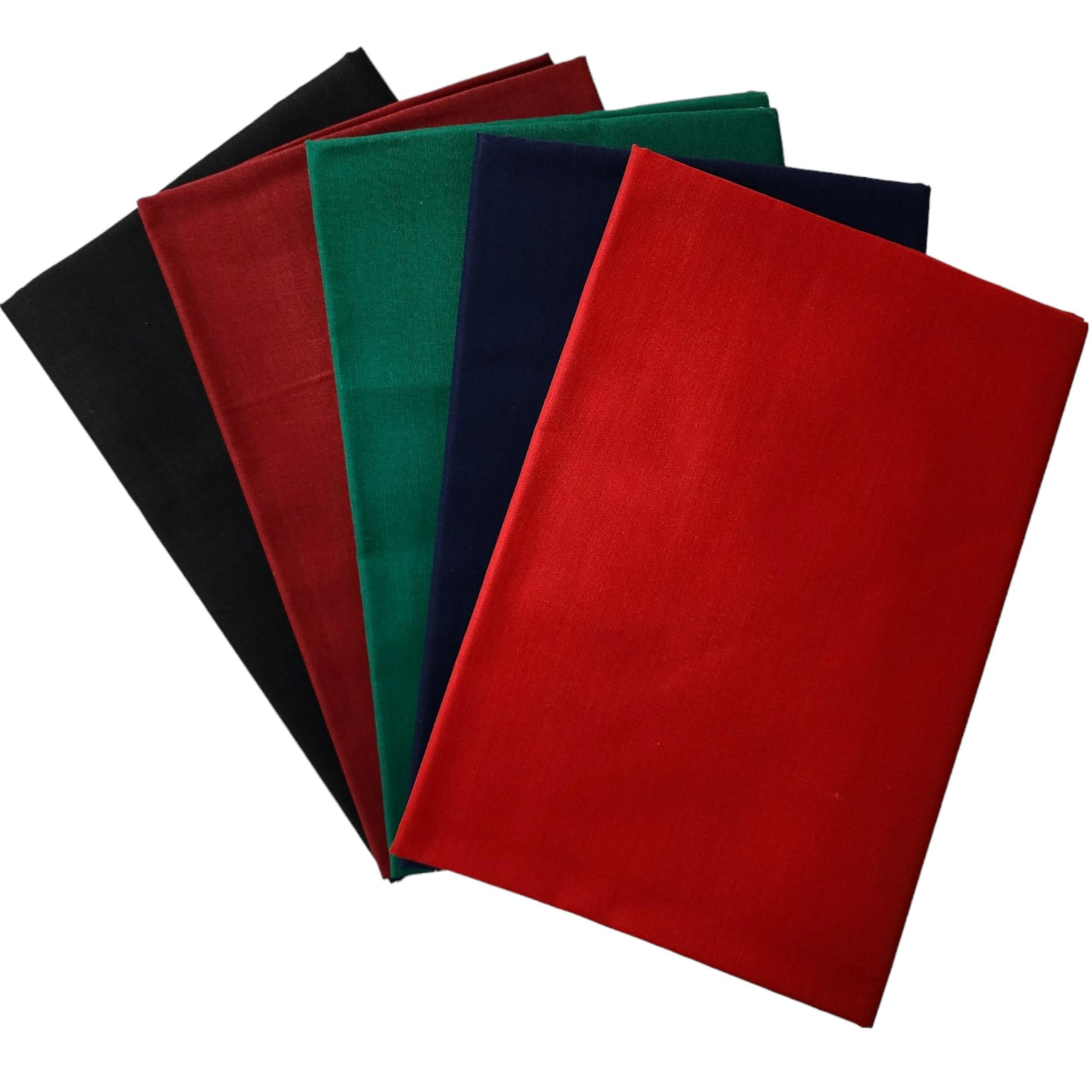 iliana Pure Cotton 5 PCS (1 meter each) Solid Plain Dyed Rubia Blouse Piece | 2x2 Unstitched Blouse material for Women (Combo Set of 5 X 100 cm)-picture-16