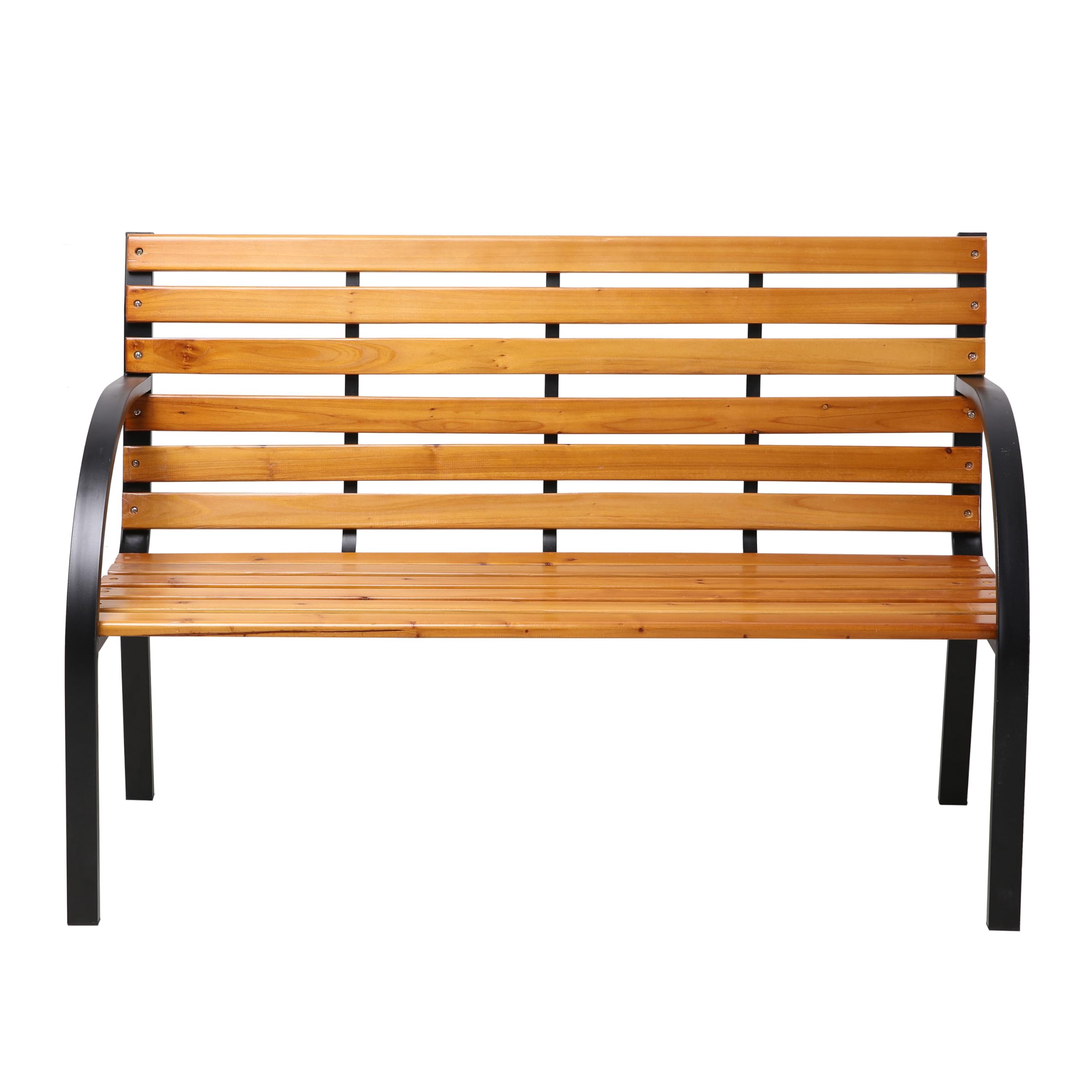 AXI Otis Banc De Jardin Bois - 122X60X83 Cm - Structure Acier Noir Mat - Bois De Cèdre - 2 Places - Extérieur Ou Intérieur - Banquette Extérieur