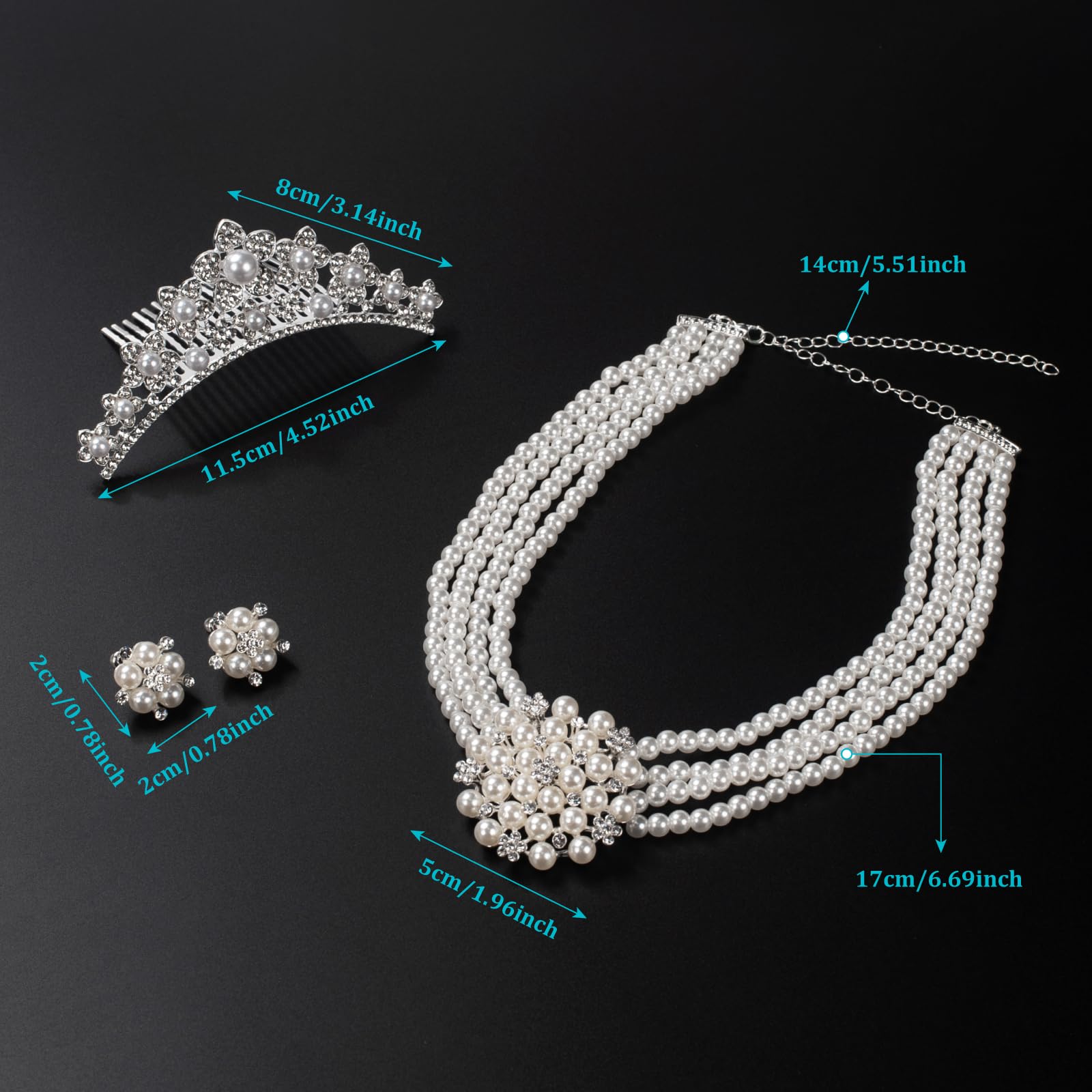 Set di 6 Accessori da Donna Anni '20, Costume da Audrey Hepburn, Accessori per la Colazione da Tiffany, per Halloween e Cosplay