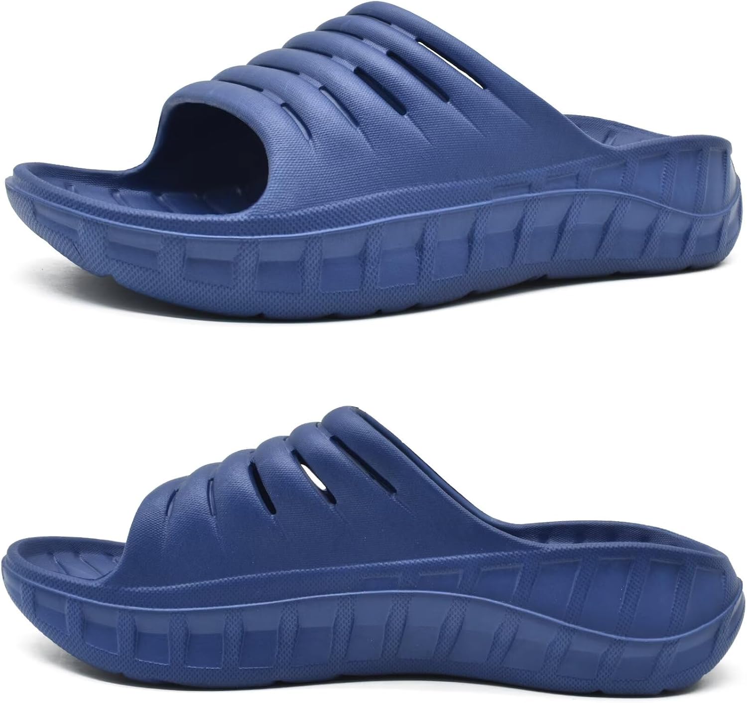 KuaiLu Mens Recovery Sandals Orthotic Thick Cushion Open Toe Sport Slides With Comfortable Plantar Fasciitis Arch Support, Reduces Stress on Feet, Joints & Back Post-Exercise