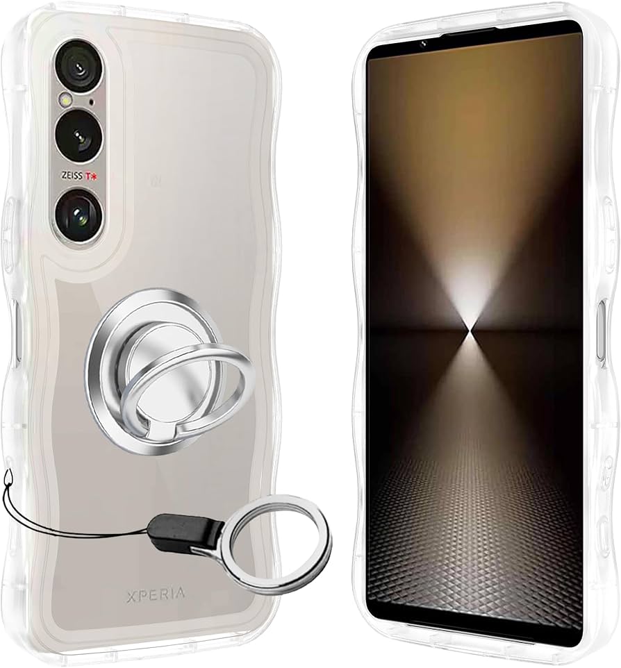 Amazon.co.jp: Xperial 1 VI用 ケースクリア リングスタンド付き
