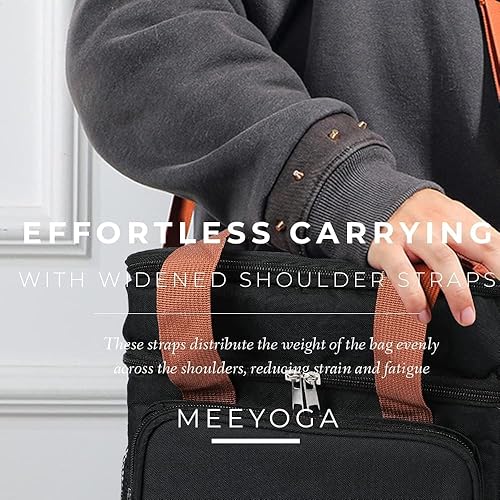 Miniatura 8 de Bolsa de almuerzo para hombres y mujeres de doble cubierta, bolsa térmica de almuerzo aislada para adultos, bolsa de almuerzo plegable a prueba de